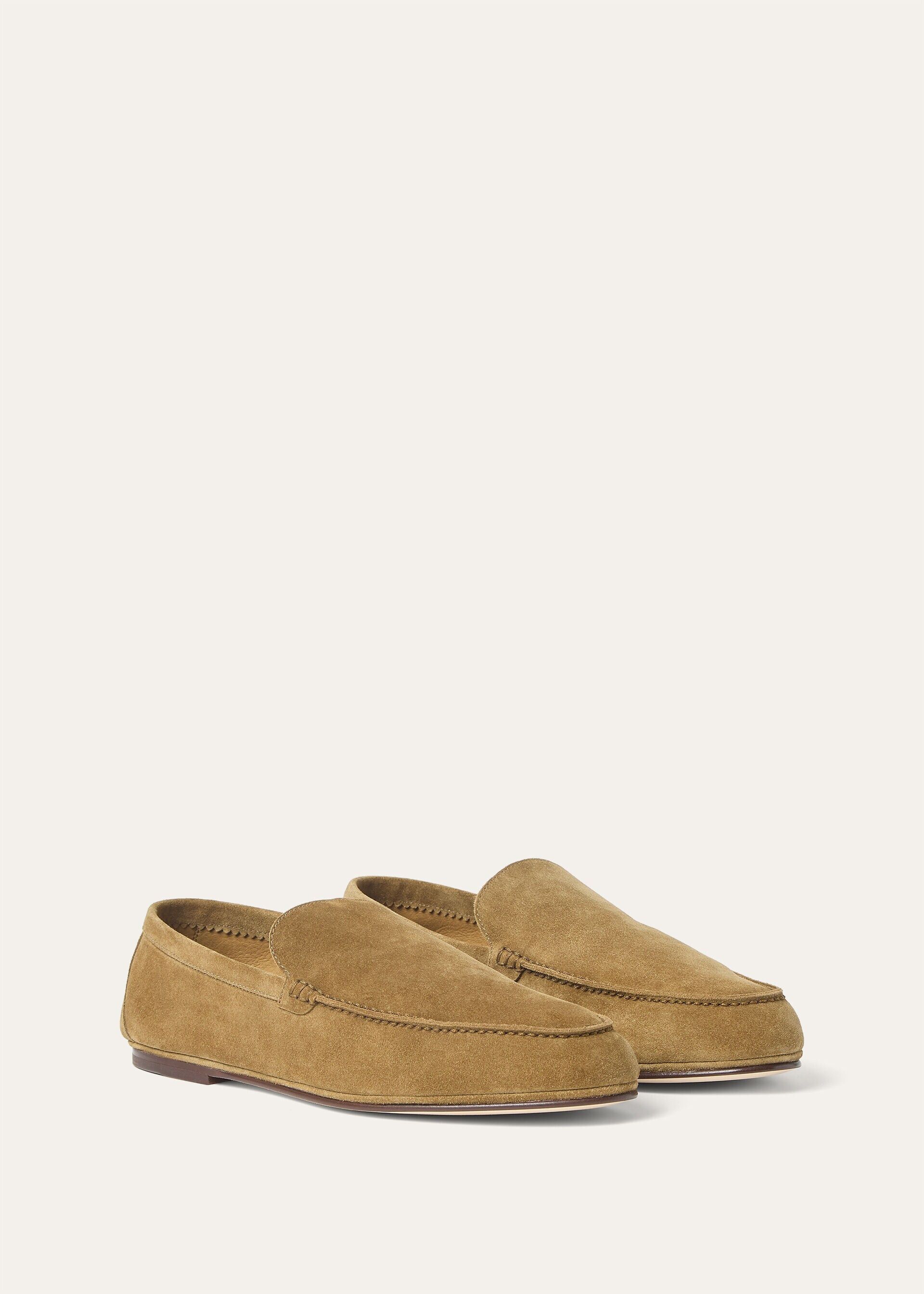 Loro Piana os11x0226 FAQ5514 Summer Anton Loafers in Savana Bark Size US 8 / EU 41 - 3 Thumbnail