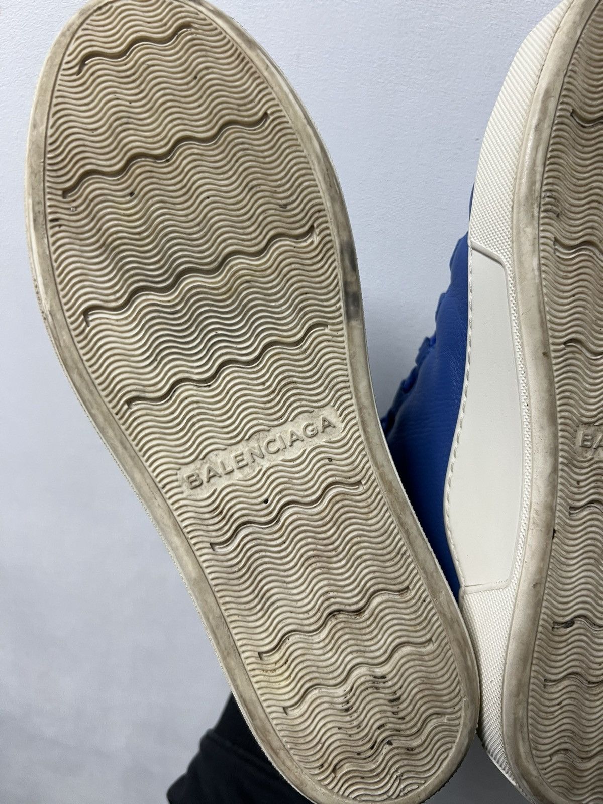 Balenciaga Balenciaga Arena Blue/White Leather High Tops Size 7 40 Size US 7 / EU 40 - 11 Thumbnail