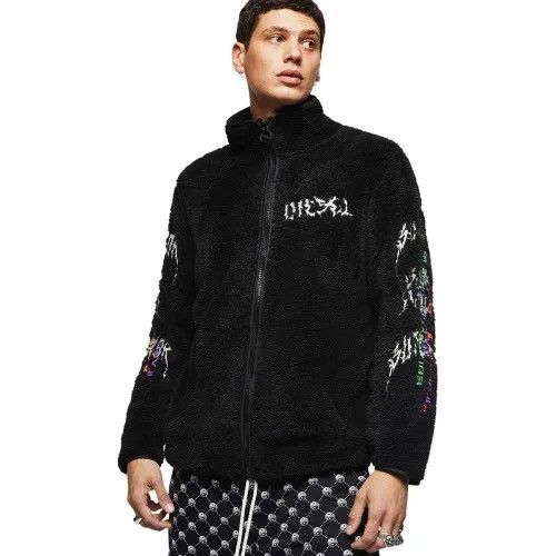 Diesel Rare‼️ Diesel Furry Full Zip Big Logo Sweatshirt Size US XL / EU 56 / 4 - 2 Thumbnail