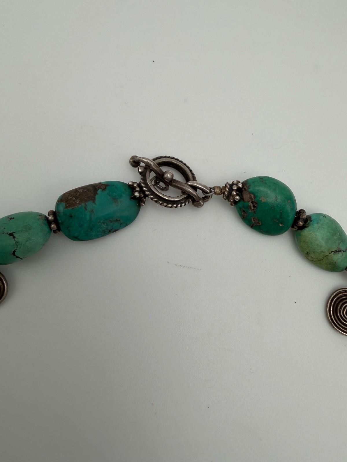 The Unbranded Brand Navajo-Style Turquoise & Sterling Charm Necklace Size ONE SIZE - 7 Thumbnail
