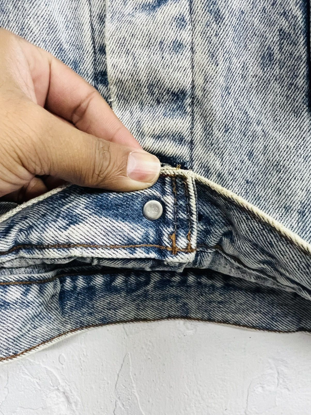Levi's × Levi's Vintage Clothing × Vintage VINTAGE LEVIS ALASKA ORANGE TAB J02 ACID WASH DENIM JACKET Size US M / EU 48-50 / 2 - 9 Thumbnail