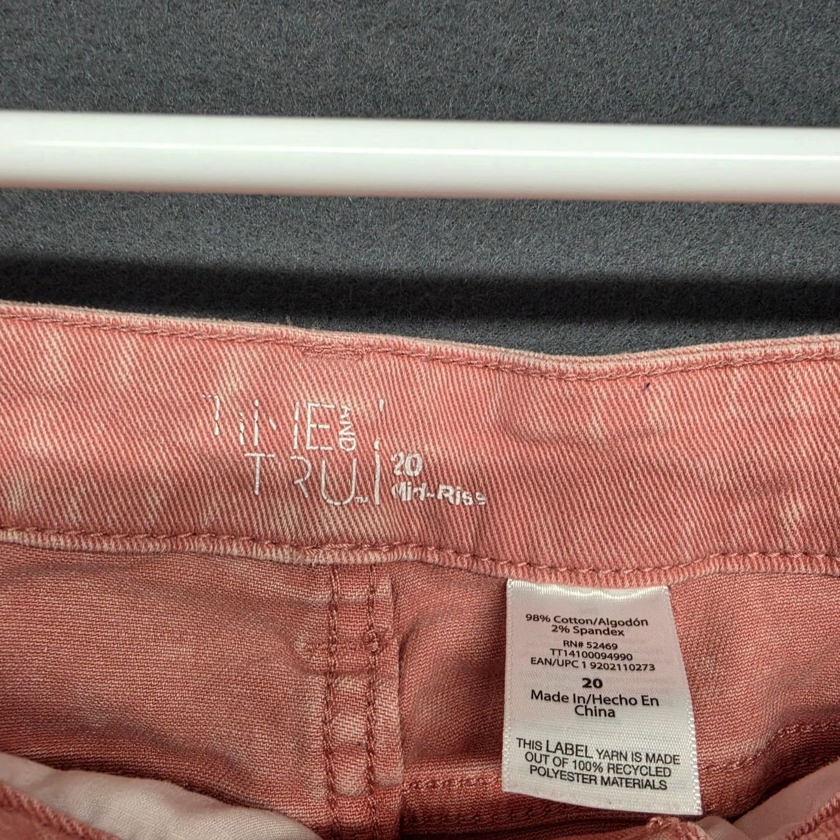 Vintage Time and Tru Pink Raw Hem Cropped Jeans Womens Plus Size 20 Stretch Denim Pants Size 42" / US 20 - 3 Thumbnail