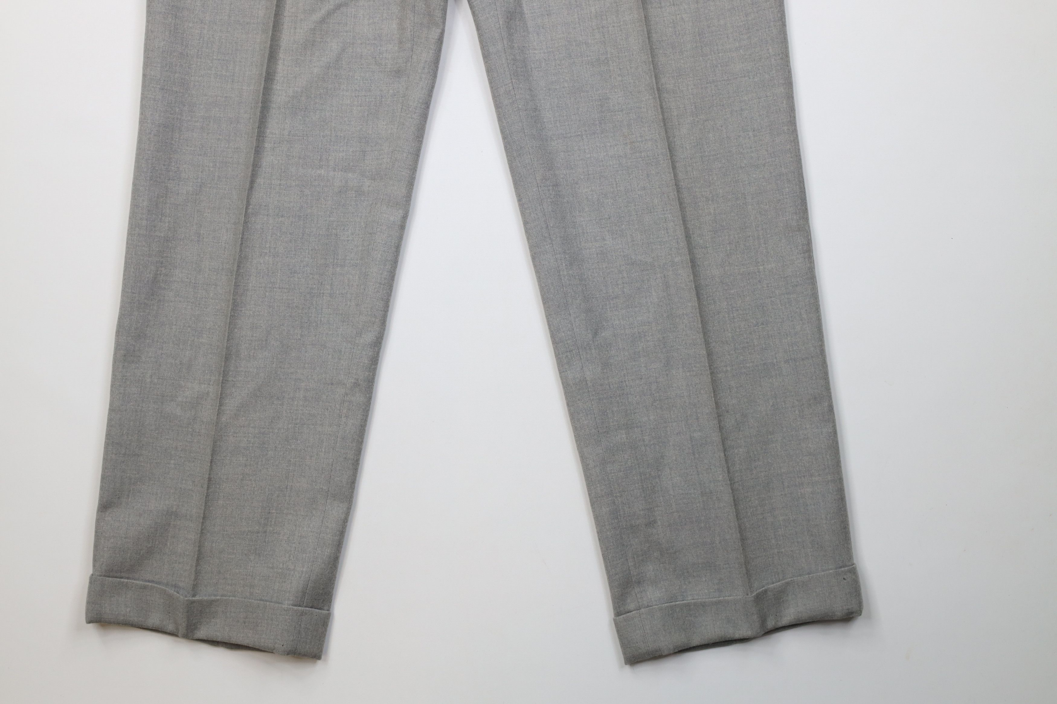 Vintage Vintage 50s Hollywood Regency Wool Chino Pants Gray USA Size US 34 / EU 50 - 5 Thumbnail