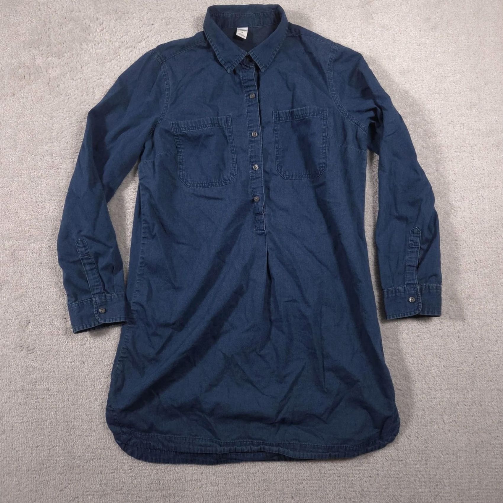 Old Navy Old Navy Shirt Dress Womens M Blue Long Sleeve Chambray Pockets Collared Size M / US 6-8 / IT 42-44 - 2 Thumbnail