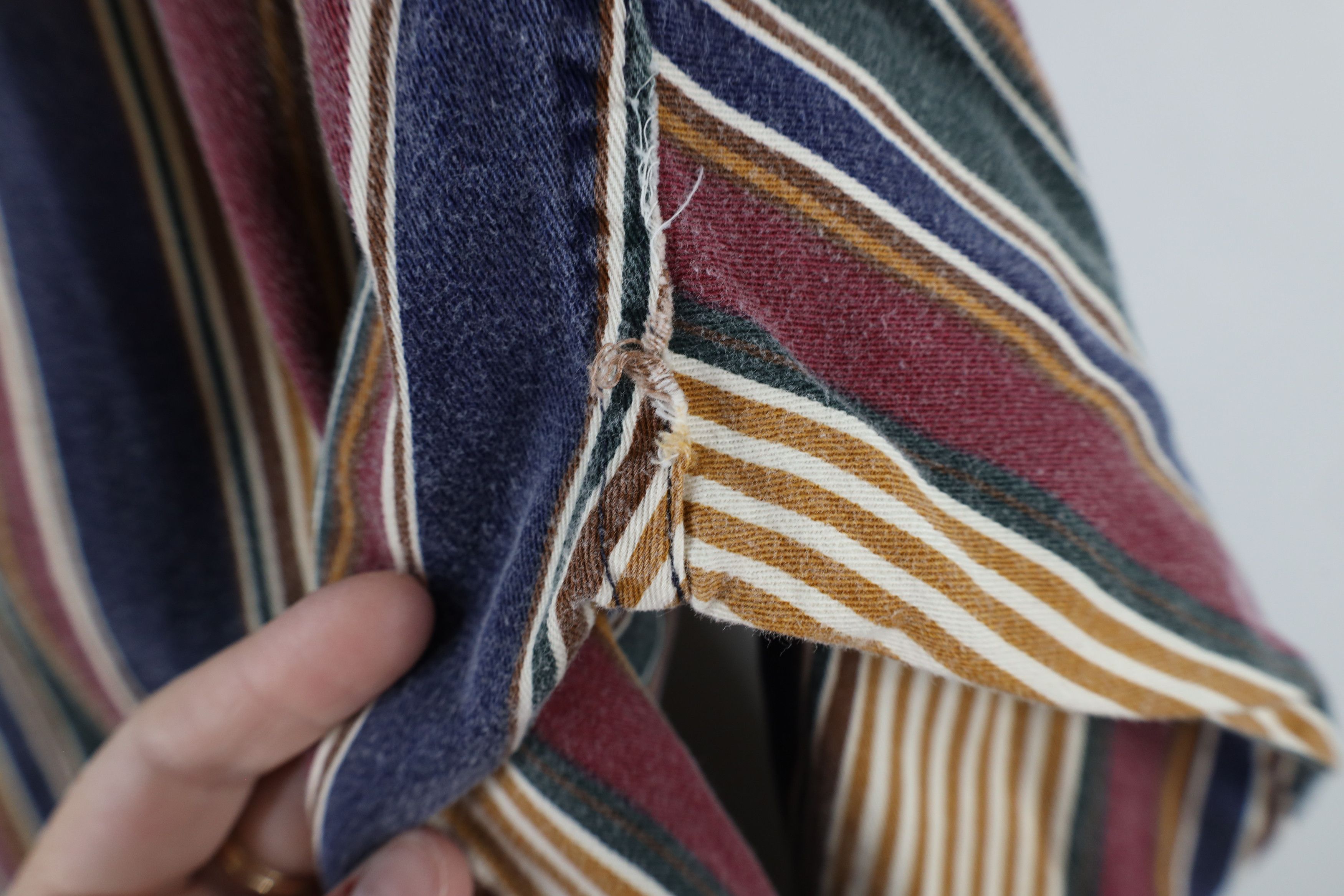 Vintage Vintage 90s Streetwear Striped Band Collar Button Shirt Size US M / EU 48-50 / 2 - 9 Thumbnail