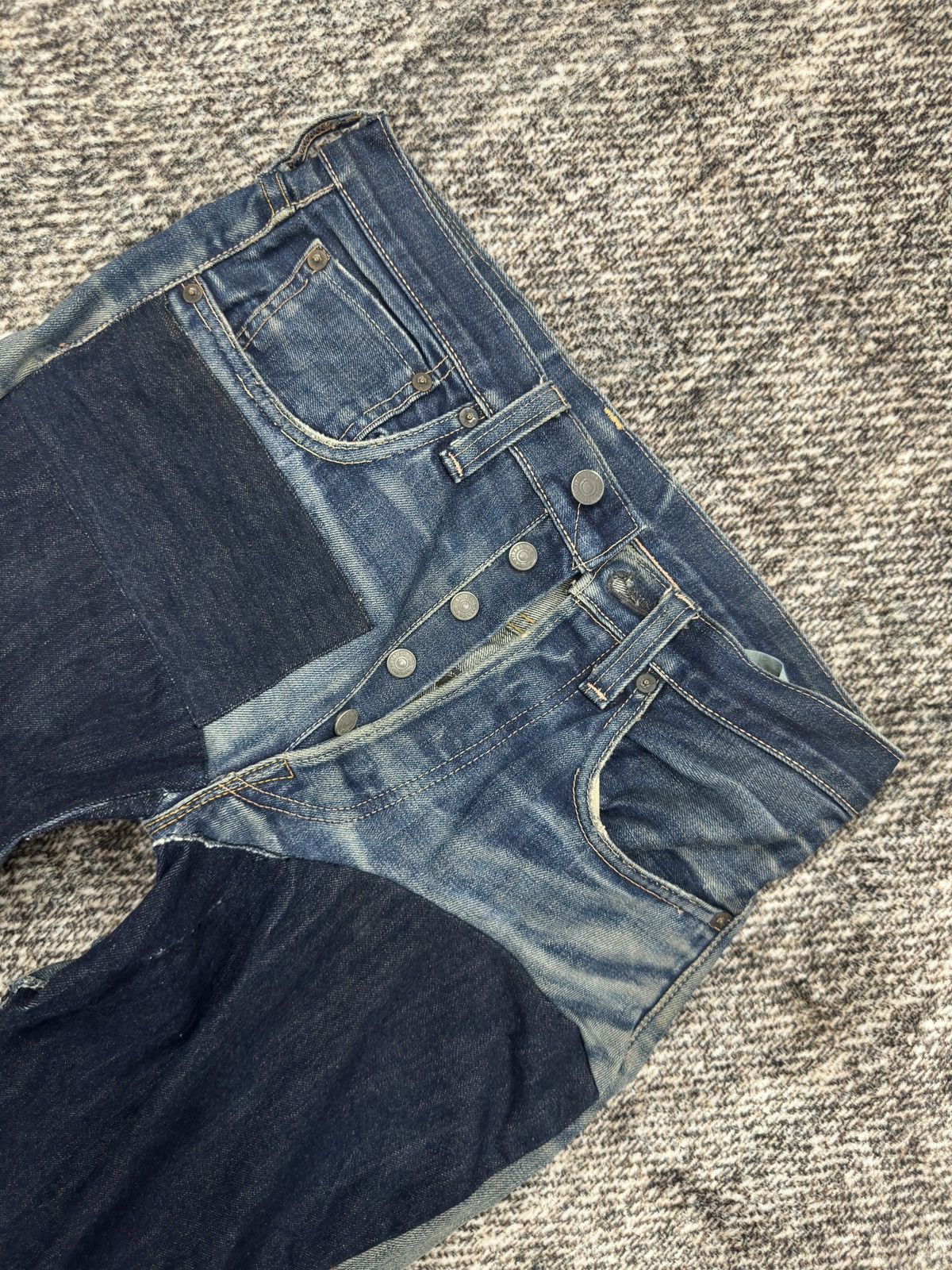 Levi's × Levi's Vintage Clothing Vintage Levis Redline Selvedge Custom Repaired Sashiko Boro Size US 30 / EU 46 - 3 Thumbnail