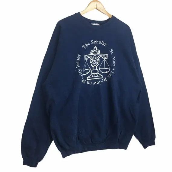 Hanes × Vintage Vtg Hanes St Mary Scholar Sweatshirt Big Logo Spell Out Size XL / US 12-14 / IT 48-50 - 3 Thumbnail