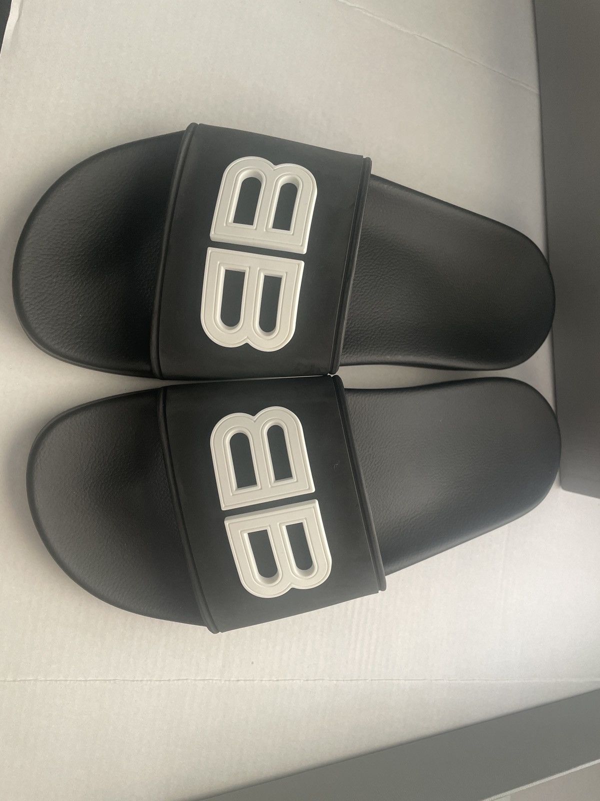 Balenciaga BB pool slides Rubber/ BB injection Size US 9 / IT 39 - 11 Thumbnail
