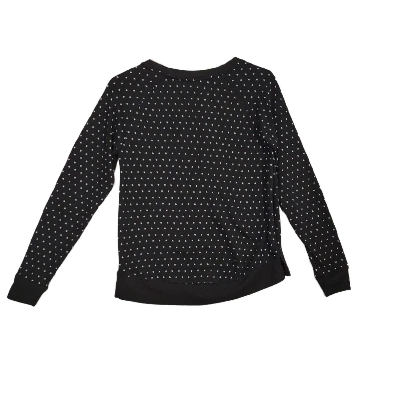Other Cuddl Duds Women's XS Fair Isle Print Black White Knit Top Size XS / US 0-2 / IT 36-38 - 3 Thumbnail
