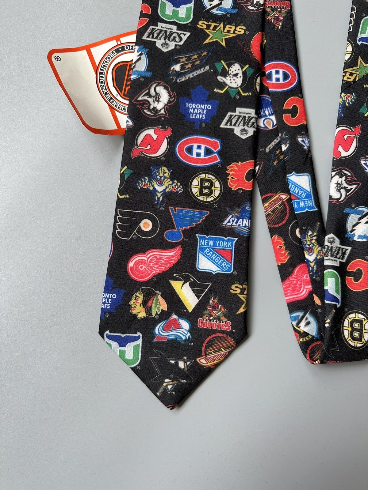 NFL Vintage Ralph Marlin NHL Logos Tie NHL Generic 90s USA Made Size ONE SIZE - 3 Thumbnail