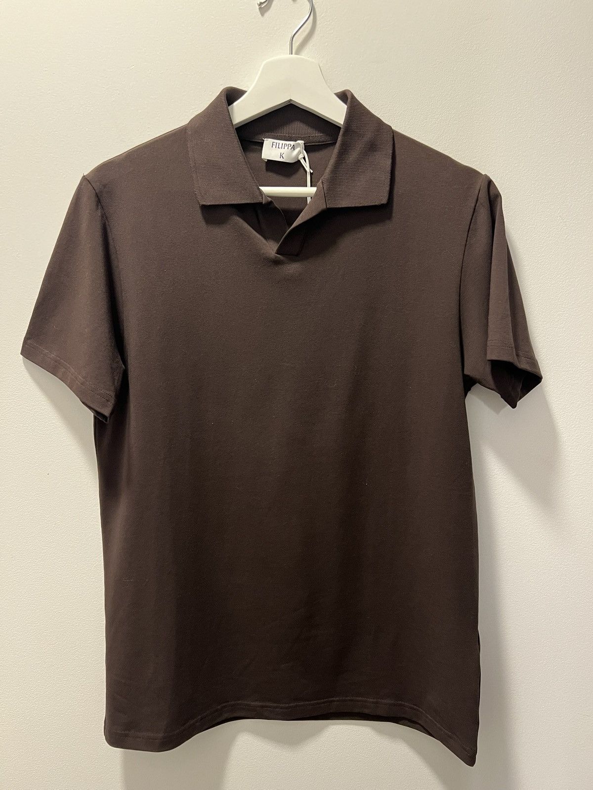 Filippa K Filippa K Brown Chocolate Stretch Cotton Polo T-Shirt Size US S / EU 44-46 / 1 - 3 Thumbnail