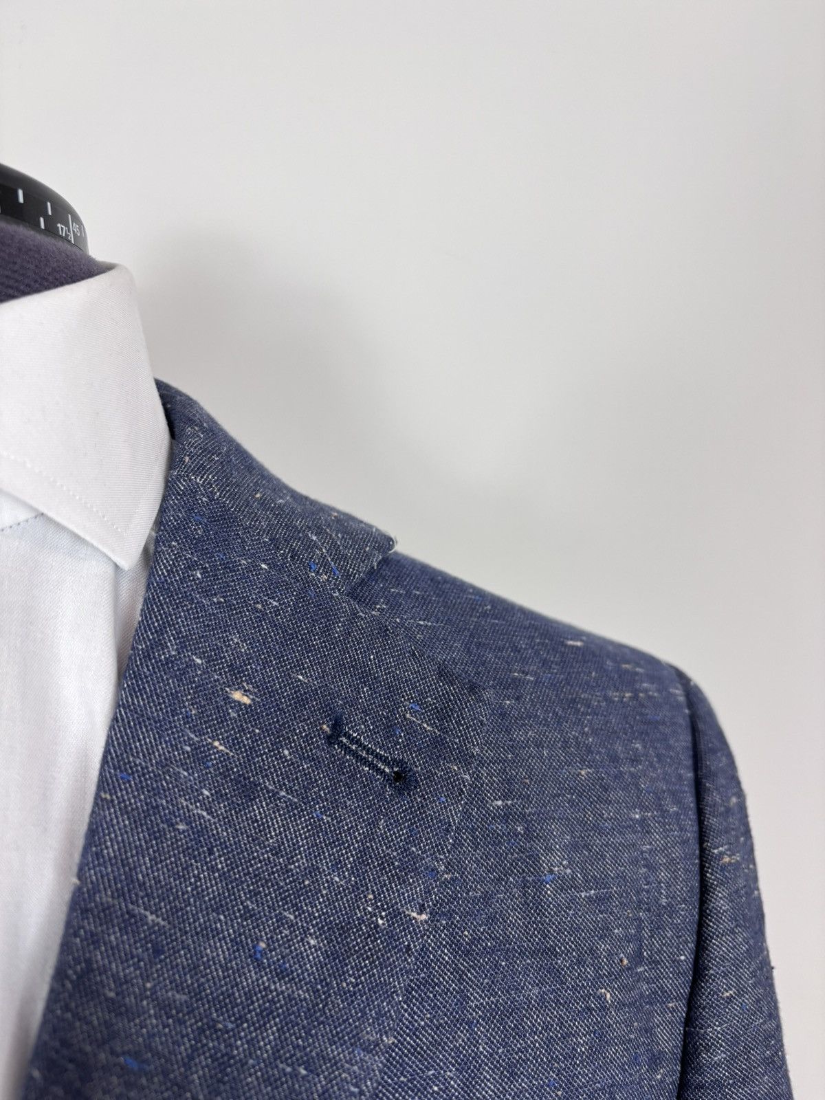 Other Gutteridge Men’s Blue Cotton Linen Silk Blazer Jacket Coat Size 42R - 14 Thumbnail