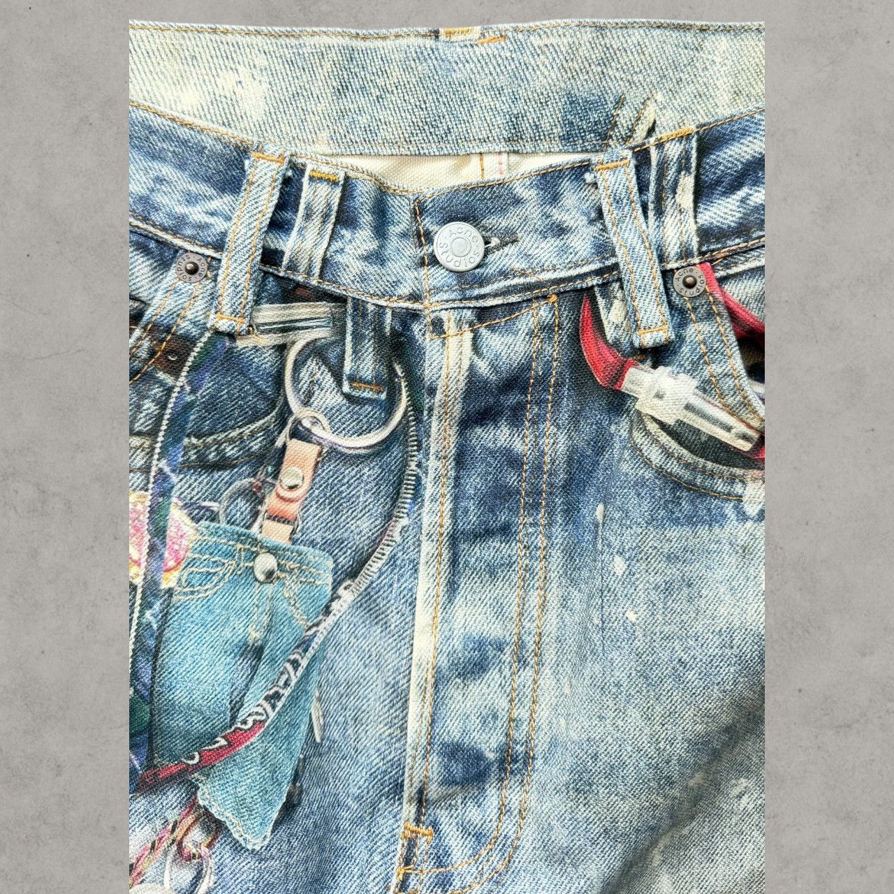 Acne Studios Acne Studios 1981M Trompe Loeil Chain Denim Jeans Sz 46 Size US 31 - 7 Thumbnail