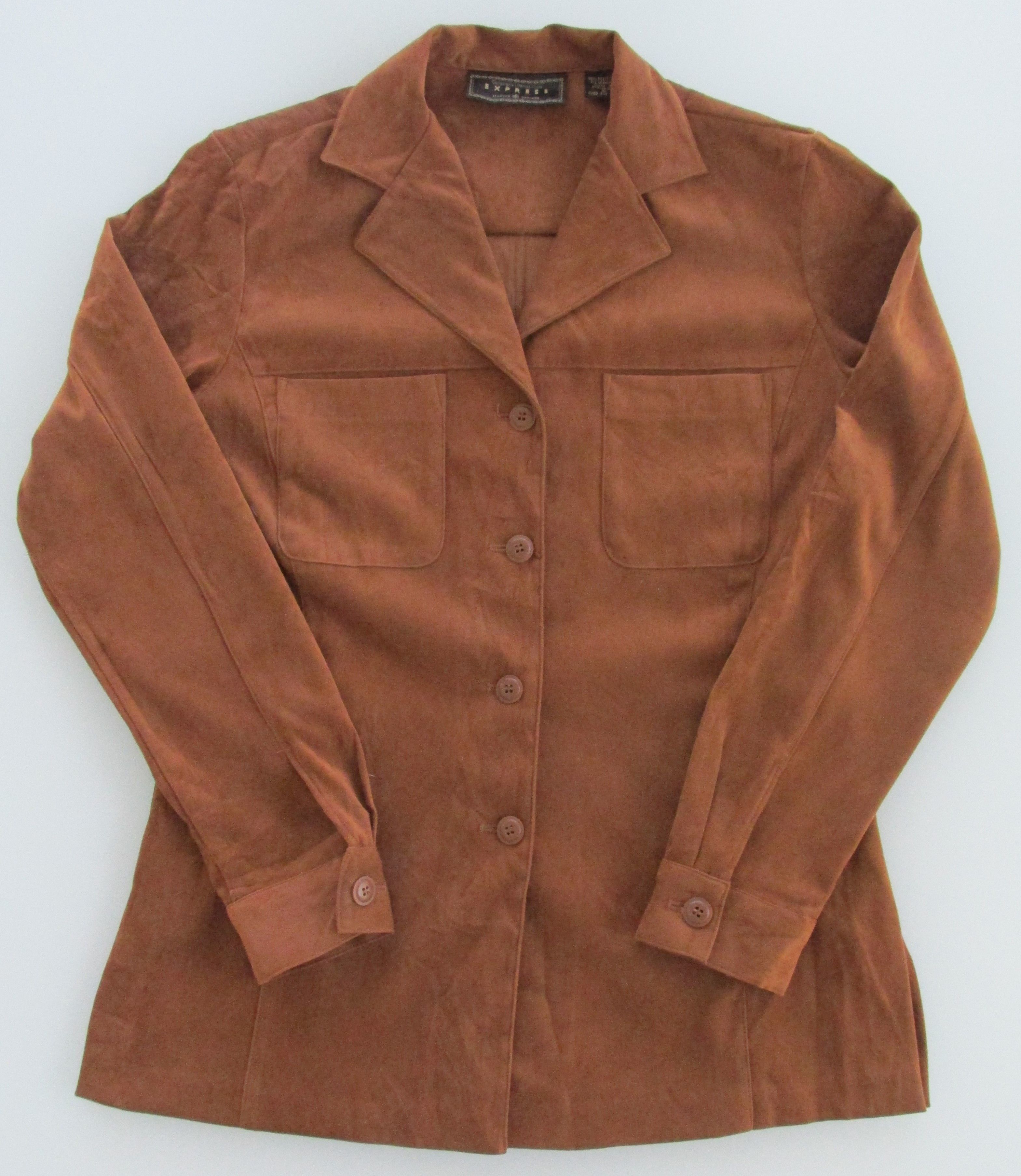 Express Express Women's Stretch Faux Suede Shirt Size Small Size S / US 4 / IT 40 - 1 Thumbnail