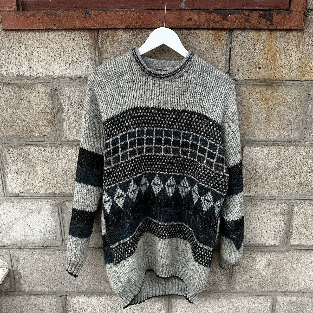 Aran Isles Knitwear Vintage Knit Wool Sweater Abstractive Y2K 00s USA Hype Trend Size US L / EU 52-54 / 3 - 1 Thumbnail