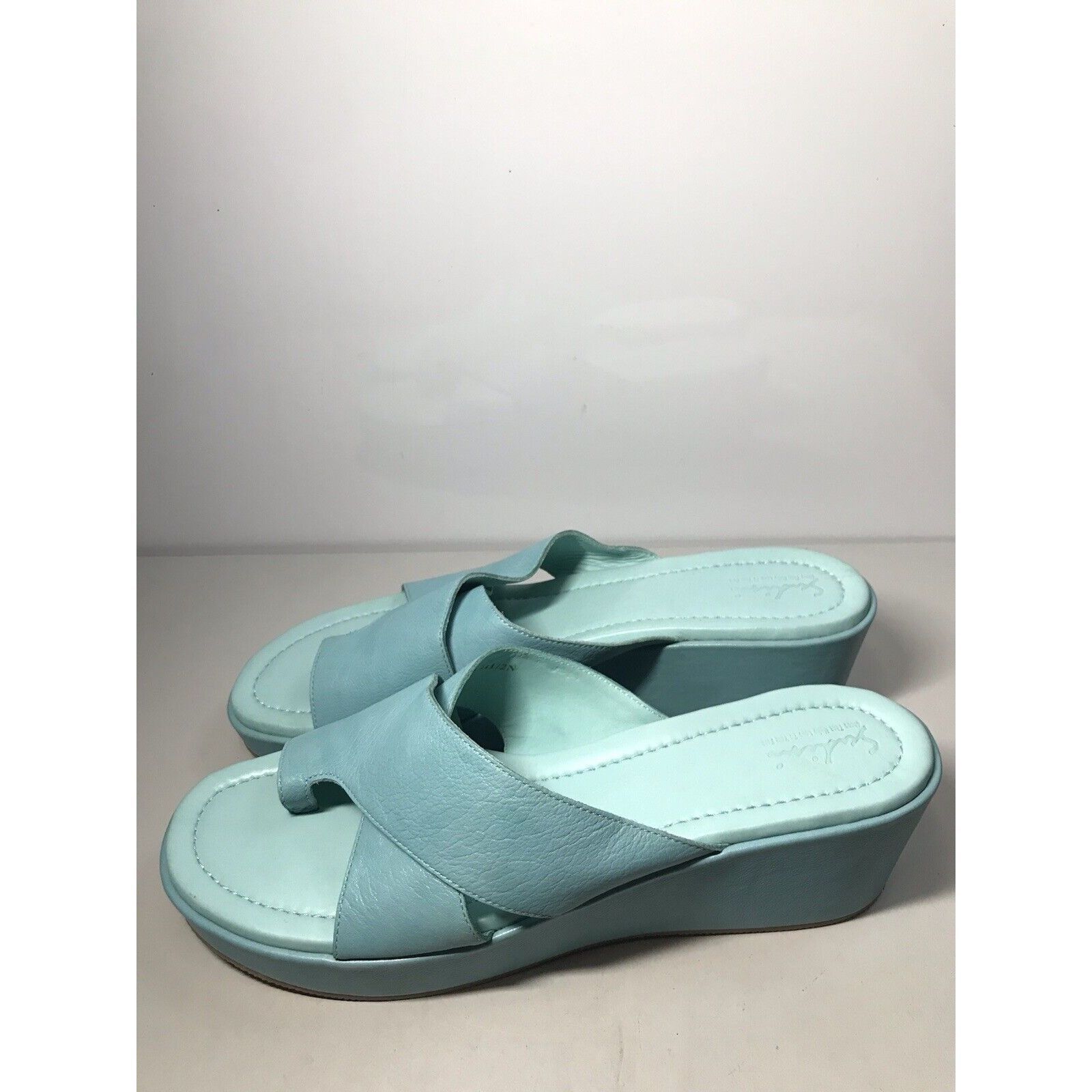 Houdini Sudini Blue Leather Toe Slip On Slides Wedge Sandals Women’s Size US 11 / IT 41 - 8 Thumbnail