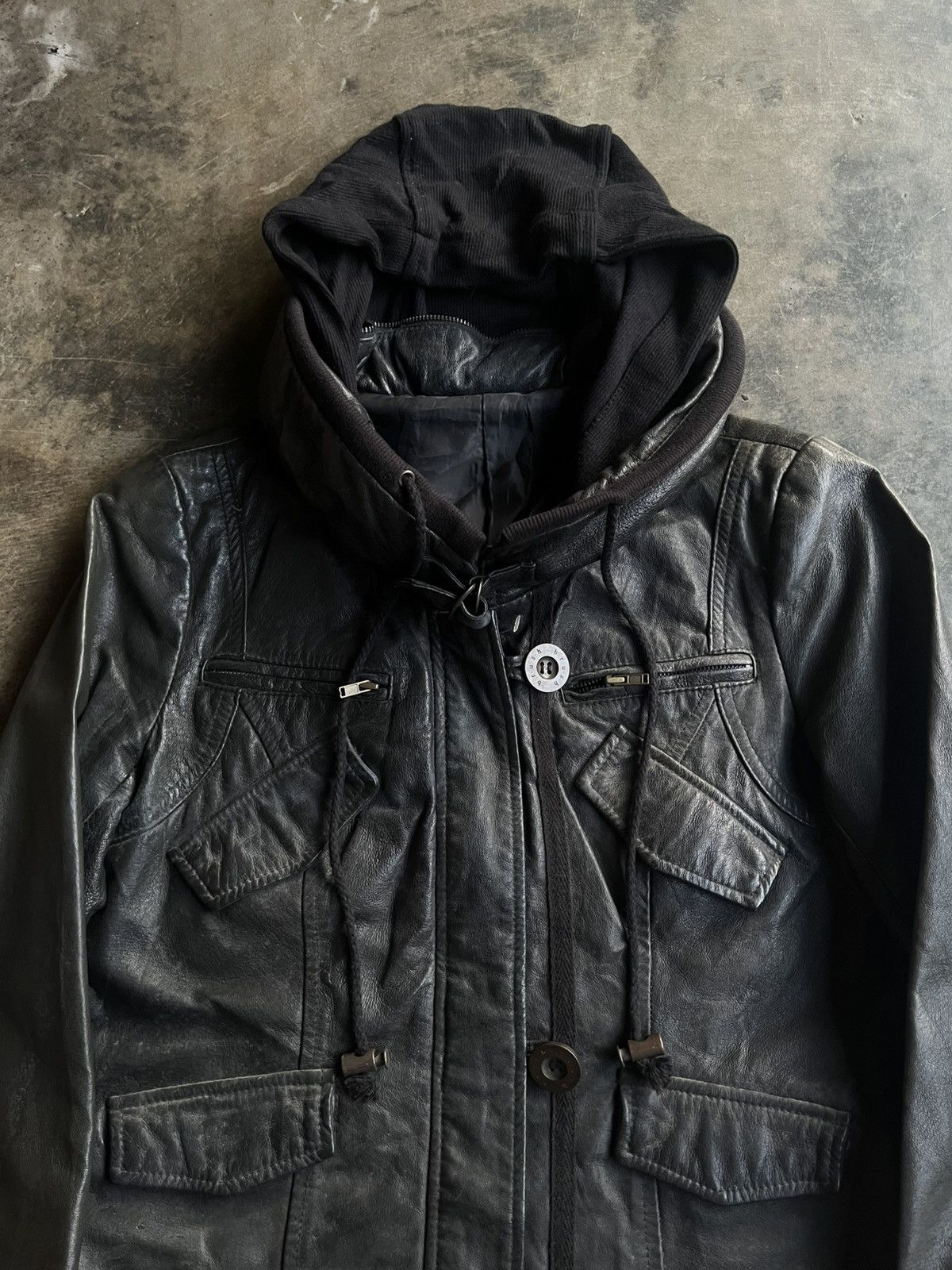 Isamu Katayama Backlash JAPANESE B.R.U.S.H BONO LEATHER JACKET ZIP MULTI POCKET VKEI Size US S / EU 44-46 / 1 - 3 Thumbnail