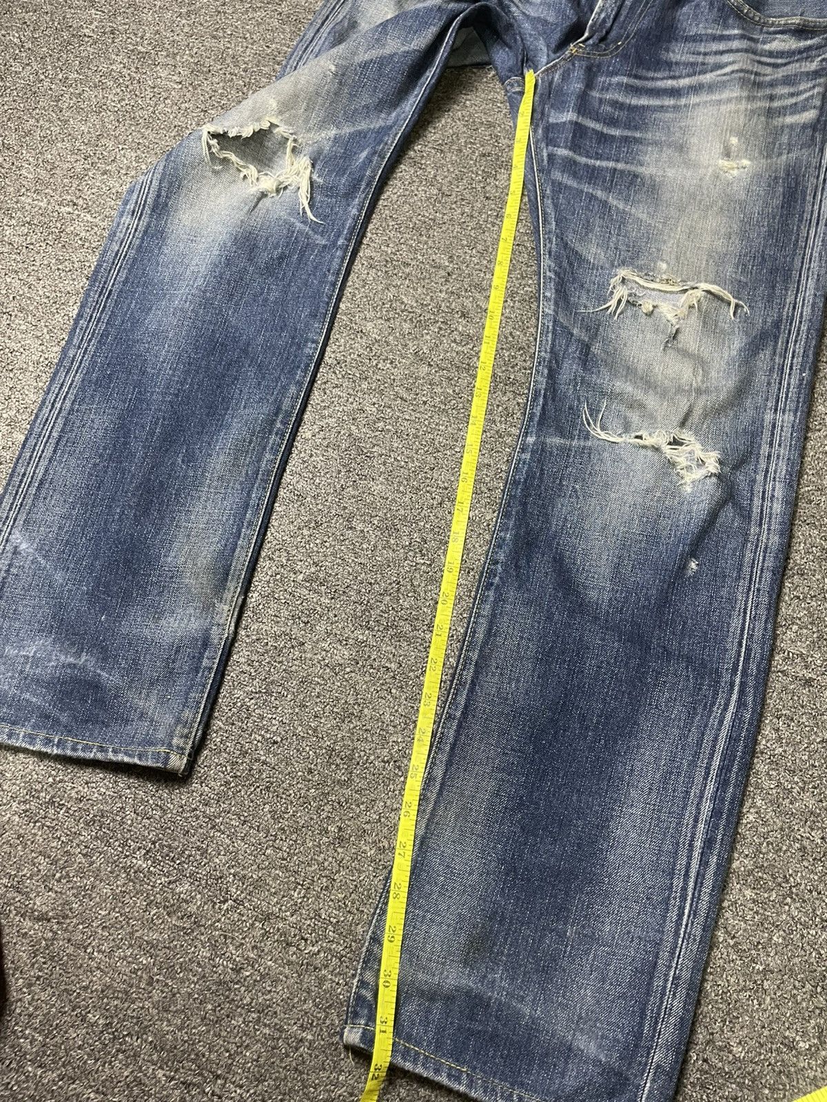 Japanese Brand × Vintage BACK NUMBER 01 Ripped Denim Jeans (92) Size US 34 / EU 50 - 11 Thumbnail