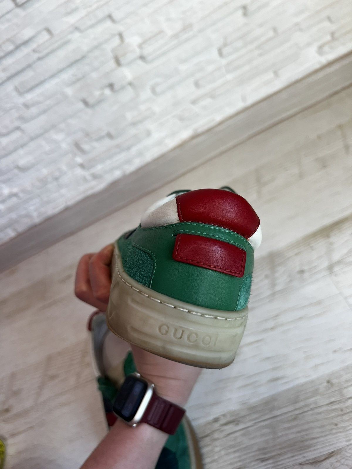 Gucci Gucci Green Suede Nylon Sneakers 501215 Size 38 / US 8 Size US 7.5 / IT 37.5 - 15 Thumbnail