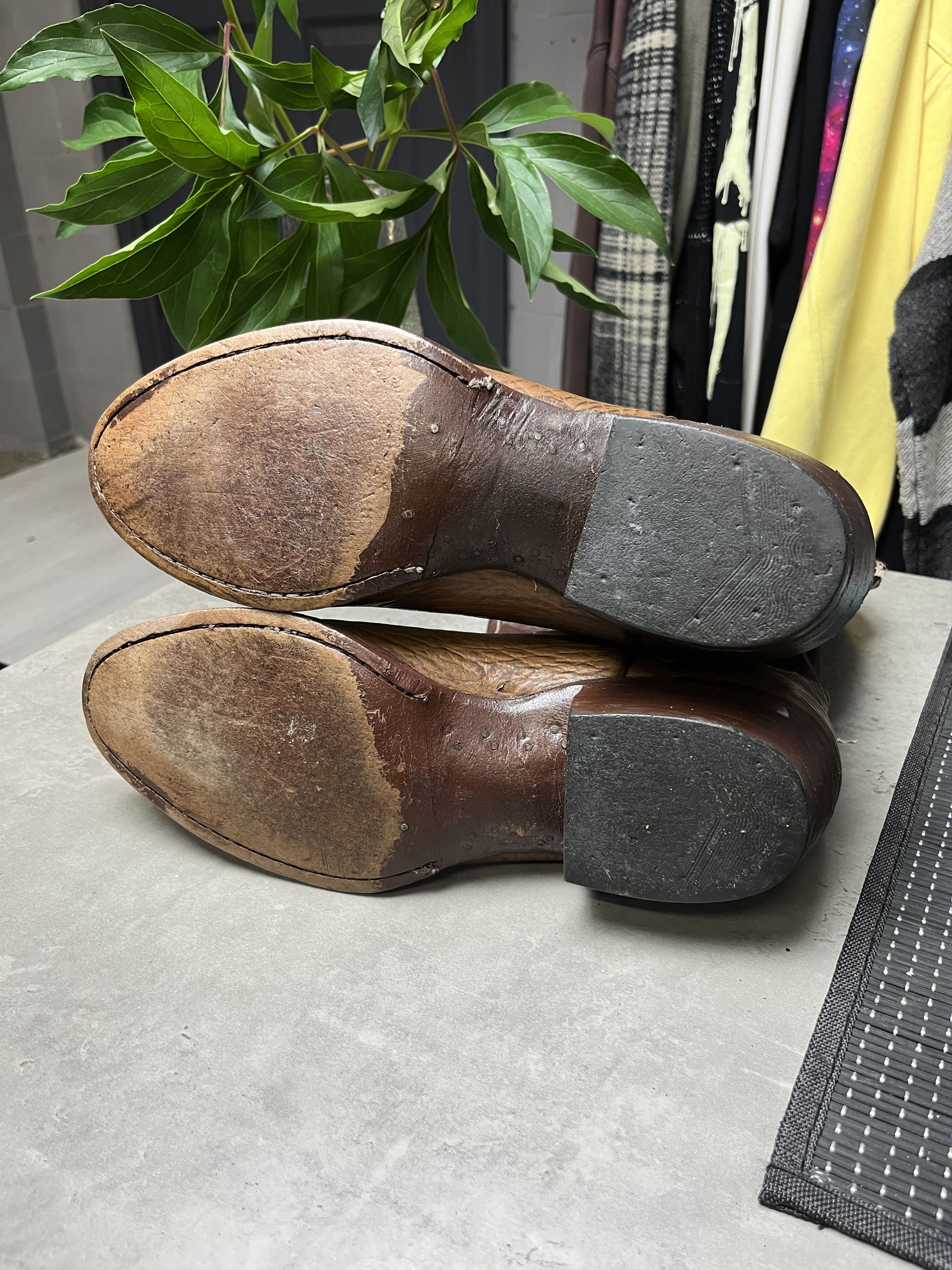 Other 1980s VINTAGE TEXTURED LEATHER WESTERN COWBOY BOOTS - 5106 Size US 10.5 / EU 43-44 - 5 Thumbnail