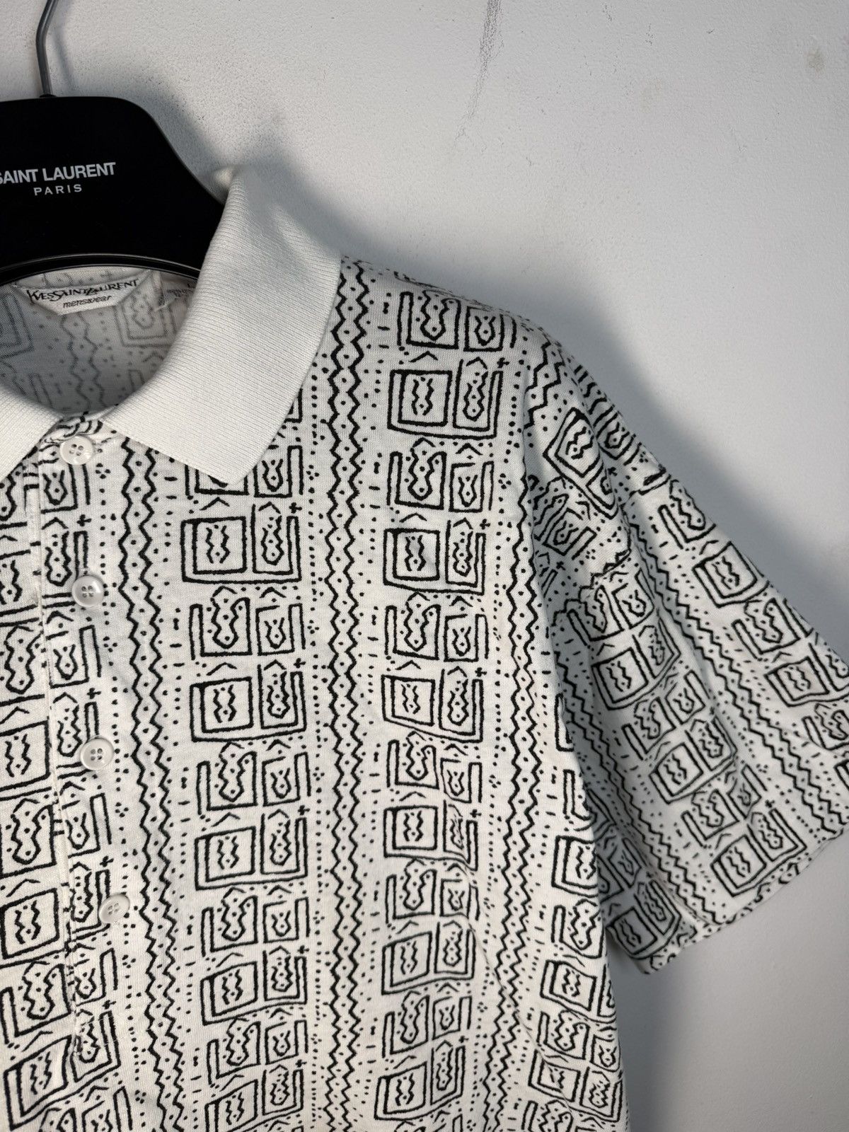 Yves Saint Laurent 90s YSL Polo Super Soft Button Up T-Shirt Vintage Shirt y2k Size US L / EU 52-54 / 3 - 1 Thumbnail