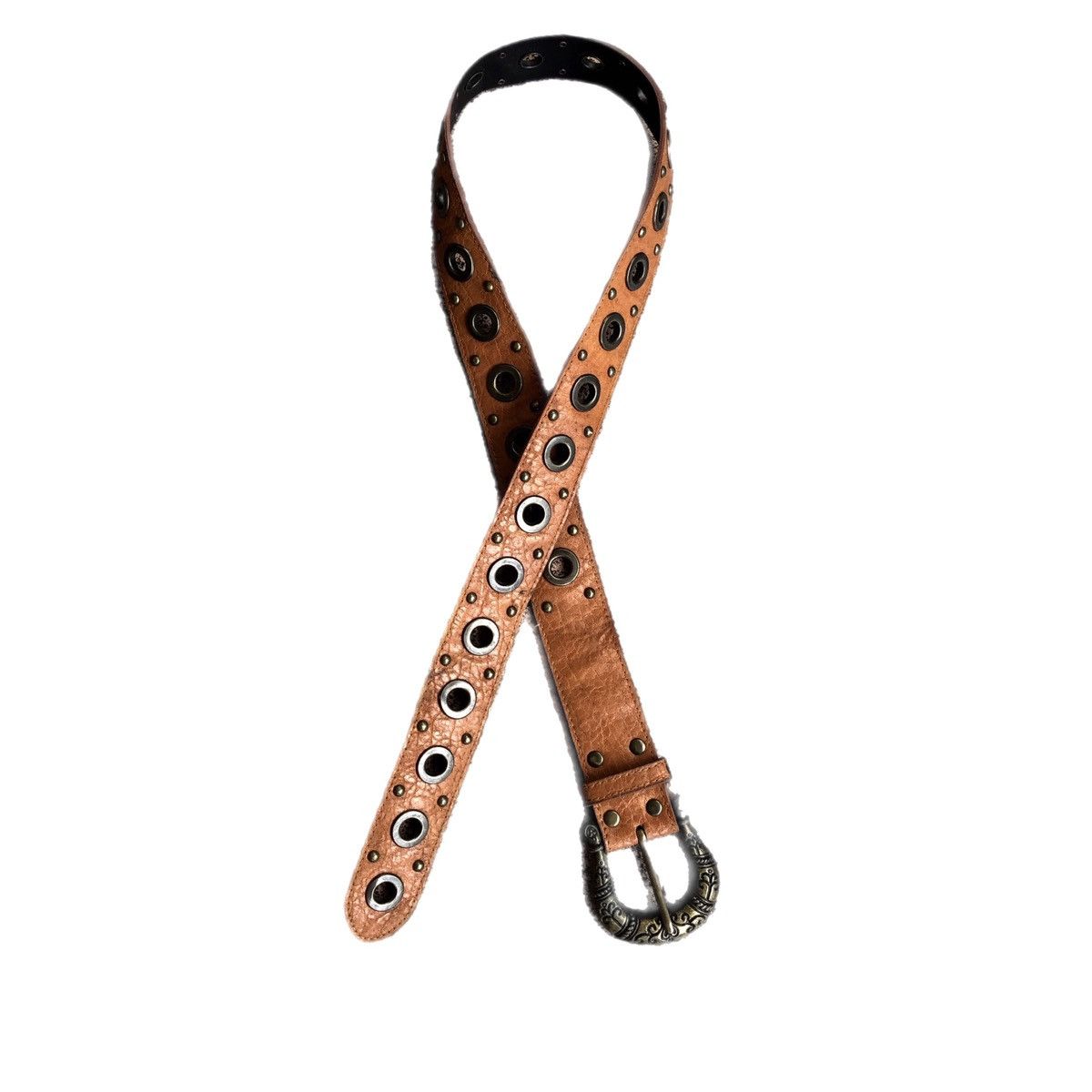 Japanese Brand Brown leather studded ring punk lgb if six was nine style Size ONE SIZE - 1 Thumbnail