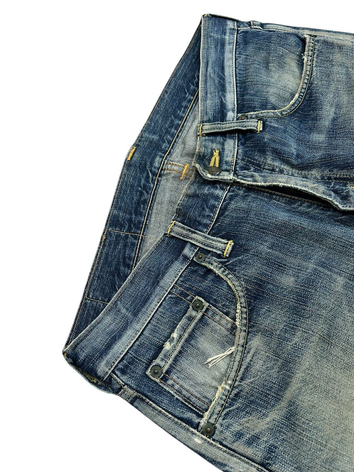 Edwin × Japanese Brand Edwin 503 Blue Trip Mud Washed Baggy Distressed Denim Size US 35 - 9 Thumbnail