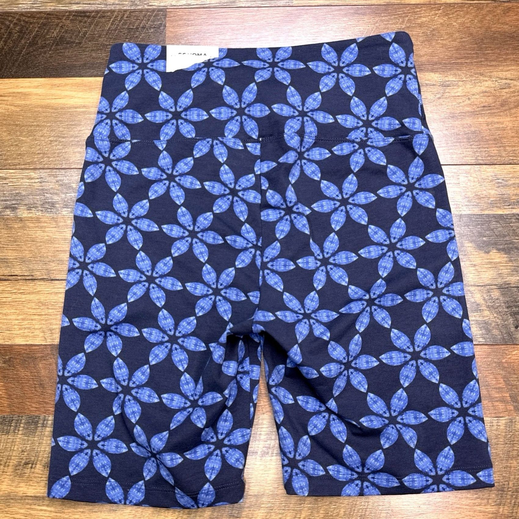 Vintage Sonoma Shorts Womens Small Blue Floral Pull On Knit Cotton Blend Logo Inseam 7.5in Slim Casual Summer Spring Fall Size 28" / US 6 / IT 42 - 2 Thumbnail