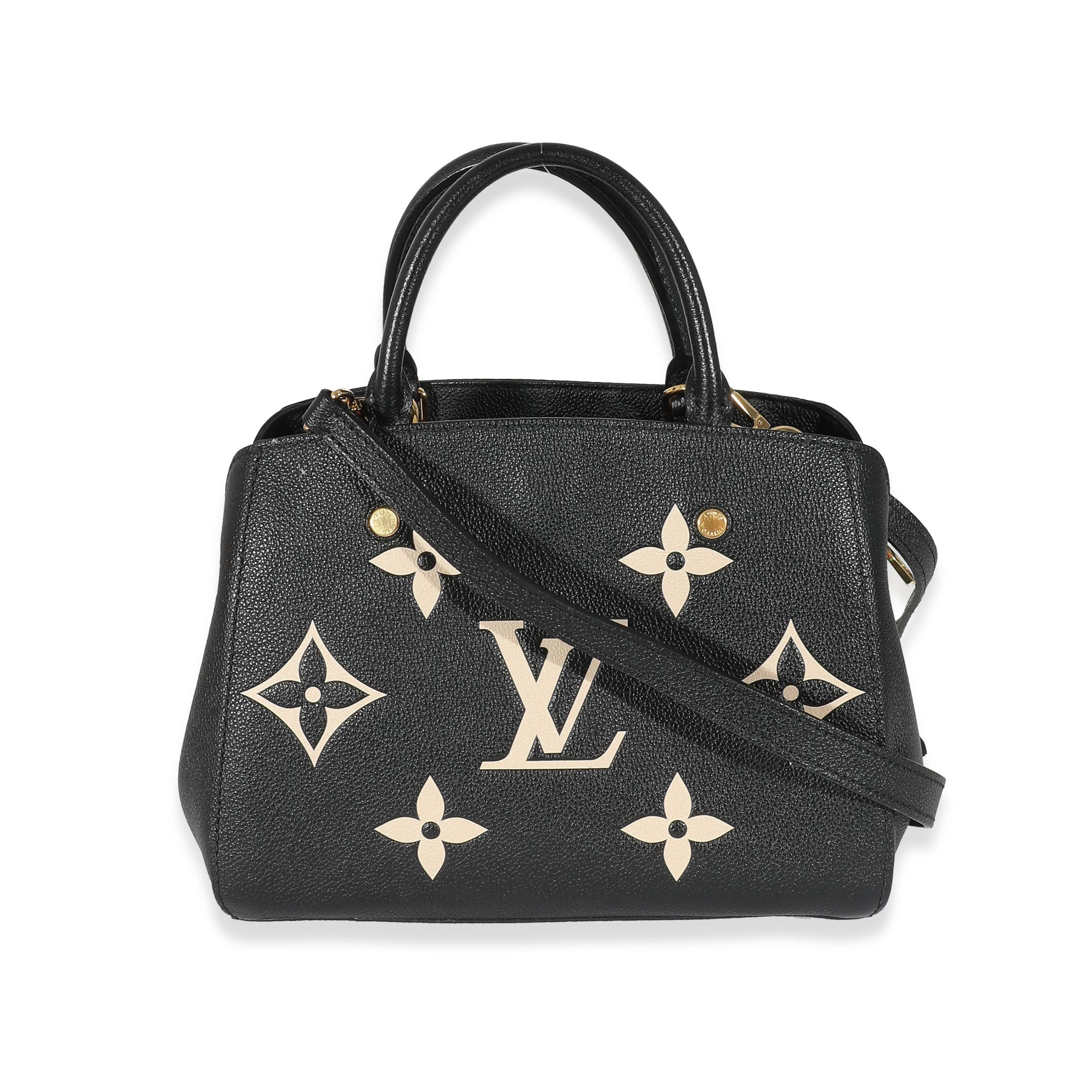 image of Louis Vuitton Black Beige Monogram Empreinte Montaigne Bb, Women's