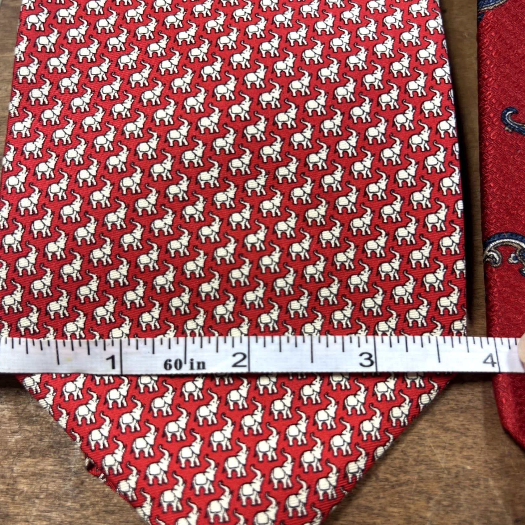 Vintage Men’s Silk Ties Red Patterned Lot Of 3 Italy USA 100% Silk Tie Set Accessories Variety Pattern Classic Mens Size ONE SIZE - 5 Thumbnail