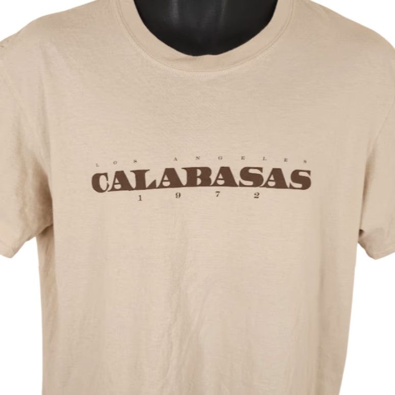 Vintage Calabasas T Shirt Mens Size Large Beige Los Angeles Travel Destination Tee Size US L / EU 52-54 / 3 - 2 Thumbnail