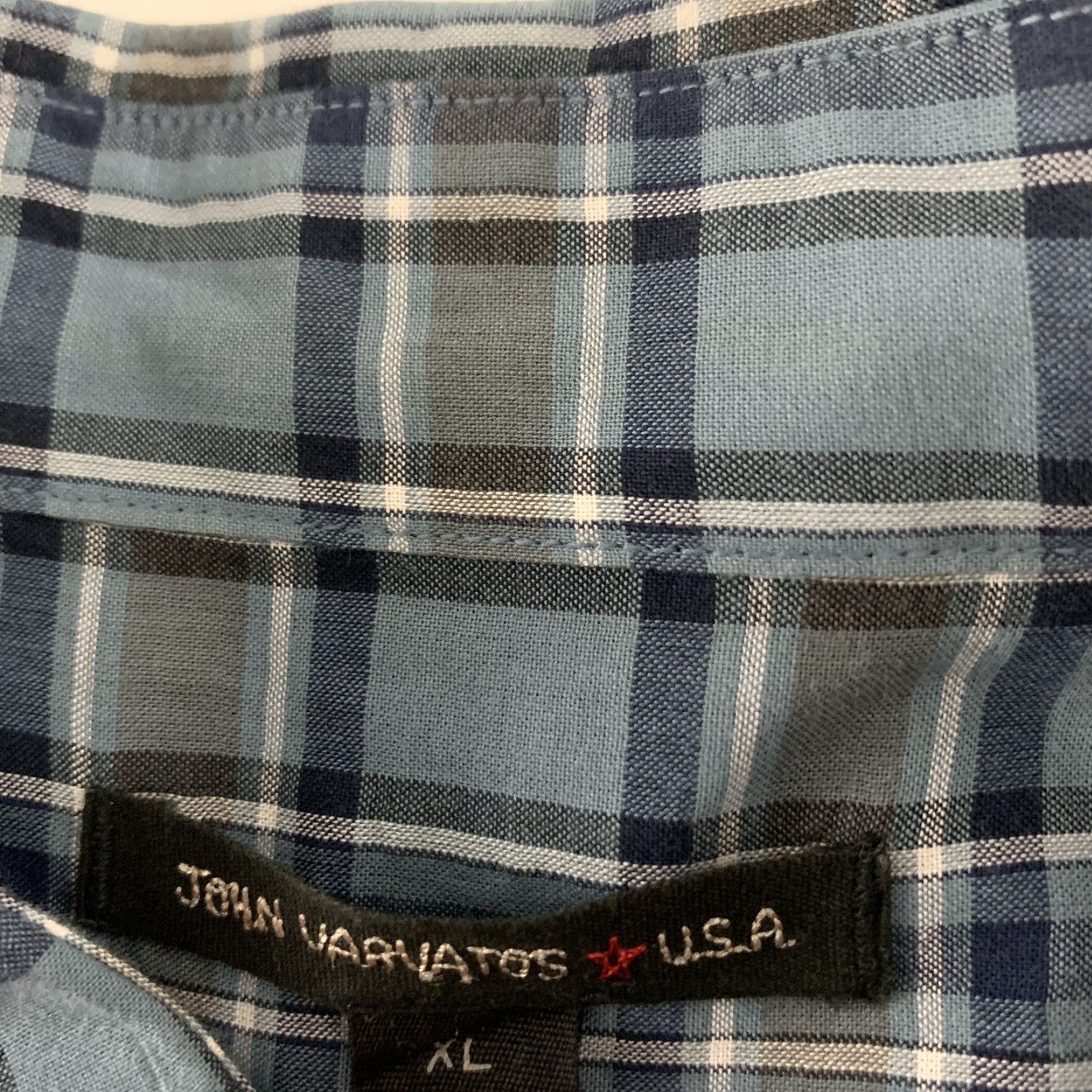 John Varvatos John Varvatos Plaid Button-Up Shirt Long Sleeve Men XL Blue Size US XL / EU 56 / 4 - 3 Thumbnail