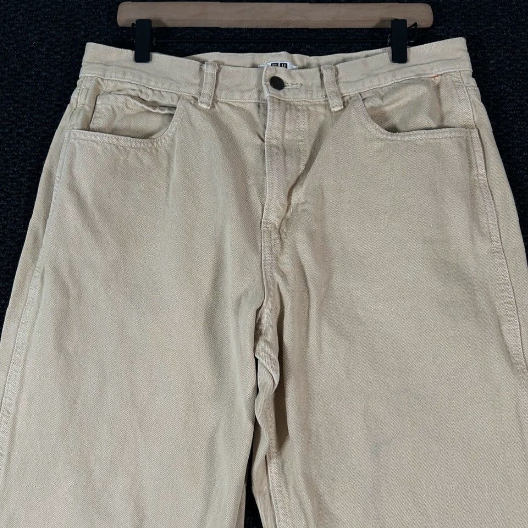 Uniqlo VINTAGE Uniqlo U Womens Wide Fit Curved Barrel Jeans Tan Beige Cotton Hemp Size 10 33in Size 32" / US 10 / IT 46 - 2 Thumbnail