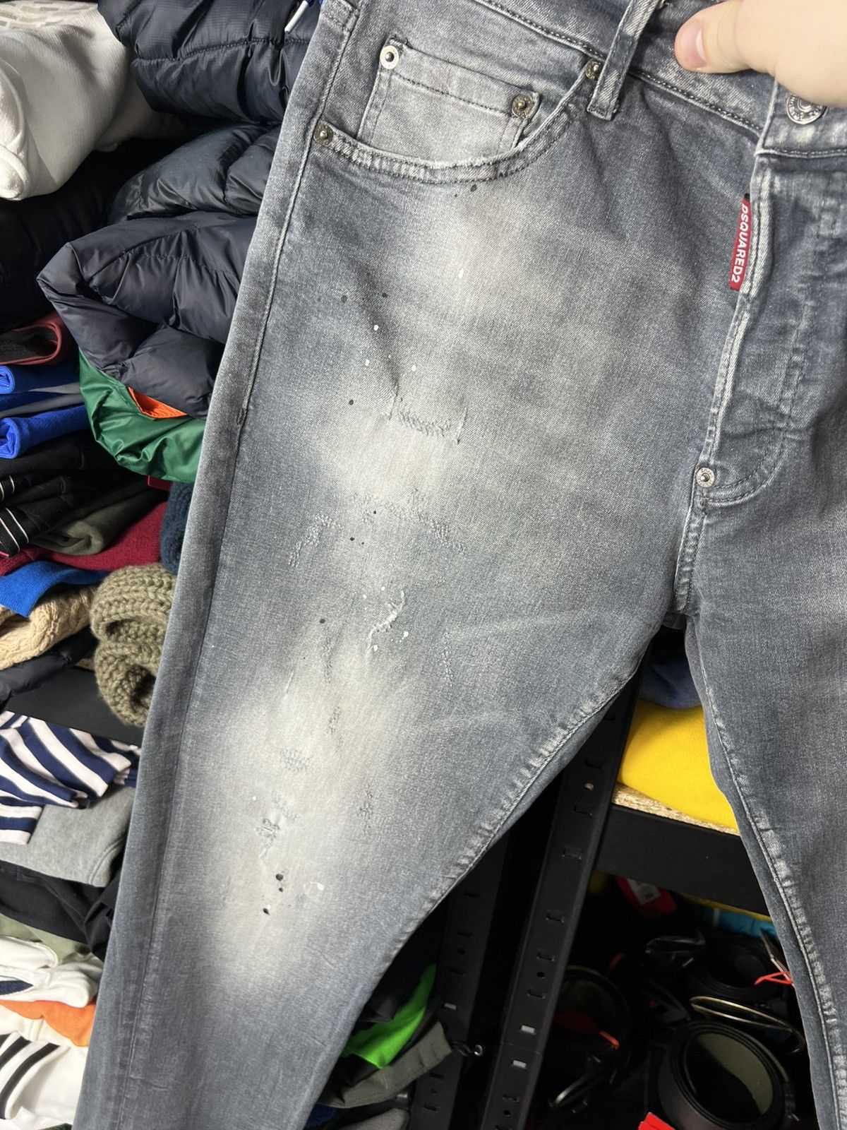 Dsquared2 Dsquared2 Slim Fit Jeans 52 Grey Distressed Paint Splatter Size US 34 / EU 50 - 7 Thumbnail