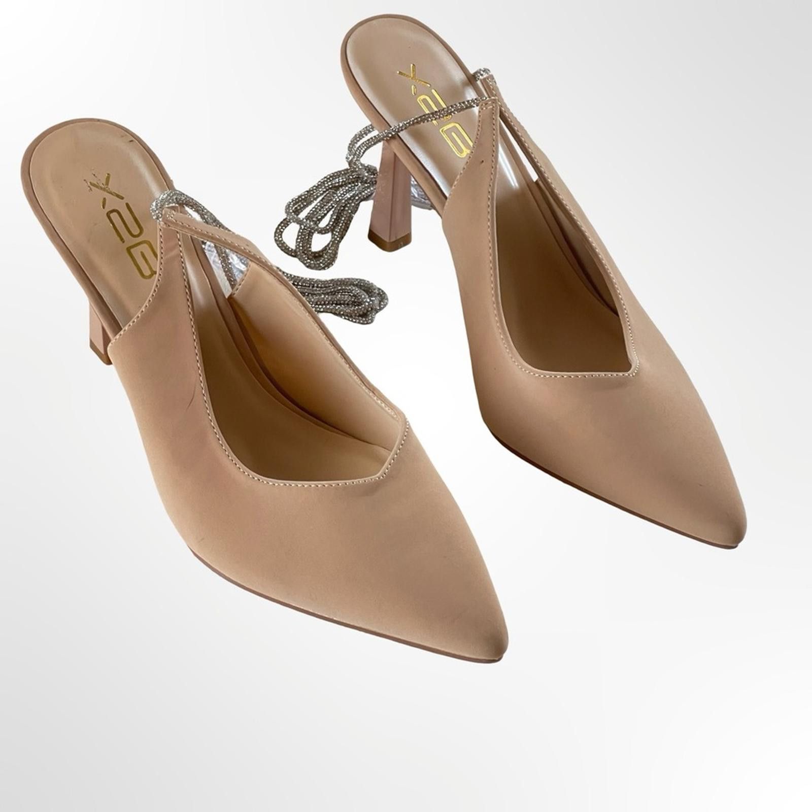 Other X2B Women's Pointed Toe Slingback Heels w Silver Lace NWOT Size US 10 / IT 40 - 1 Thumbnail
