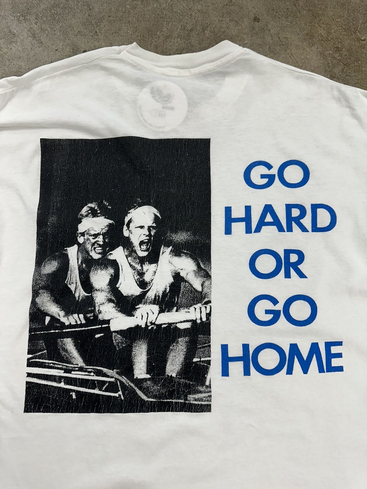 Vintage Vintage 90s Rowing Go Hard Or Go Home Mullet T-Shirt Size US XL / EU 56 / 4 - 14 Thumbnail