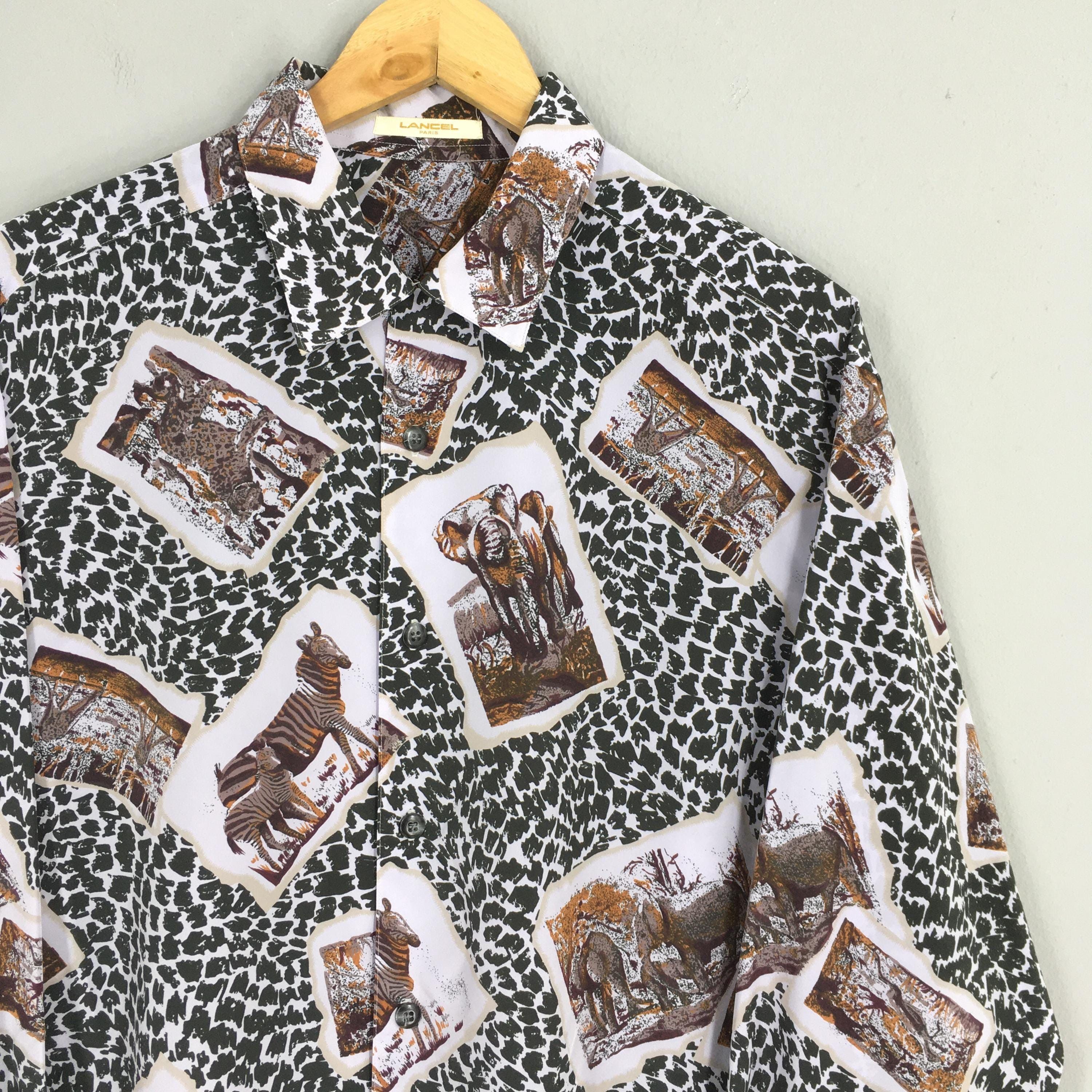 Lancel Vintage Lancel Paris Animal Prints Shirt Large Size US L / EU 52-54 / 3 - 2 Thumbnail