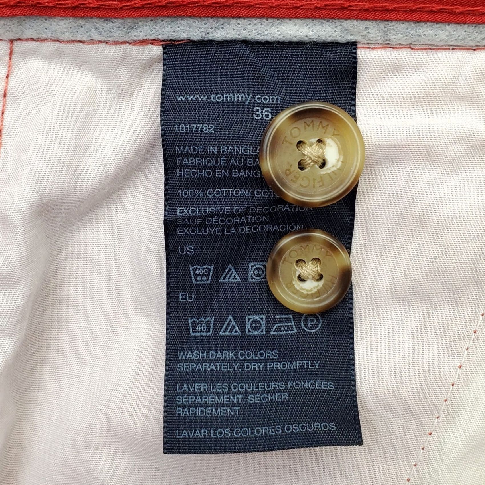 Tommy Hilfiger Tommy Hilfiger Mens Chino Shorts 36 Red Flat Front Slash Pocket Outdoor Casual Summer Size US 36 / EU 52 - 7 Thumbnail