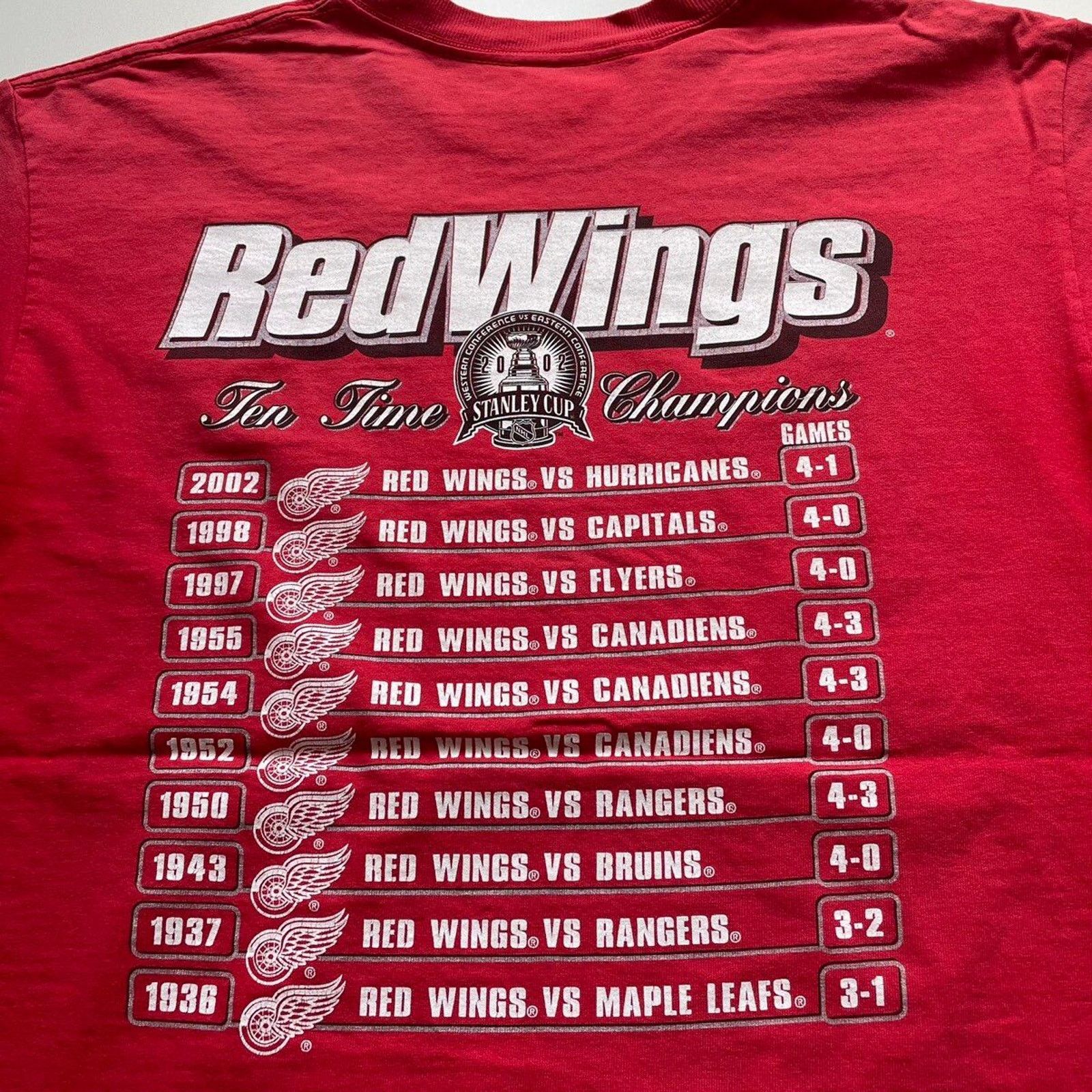NHL Vintage Y2K Detroit Red Wings NHL Stanley Cup T Shirt Large Size US L / EU 52-54 / 3 - 4 Thumbnail