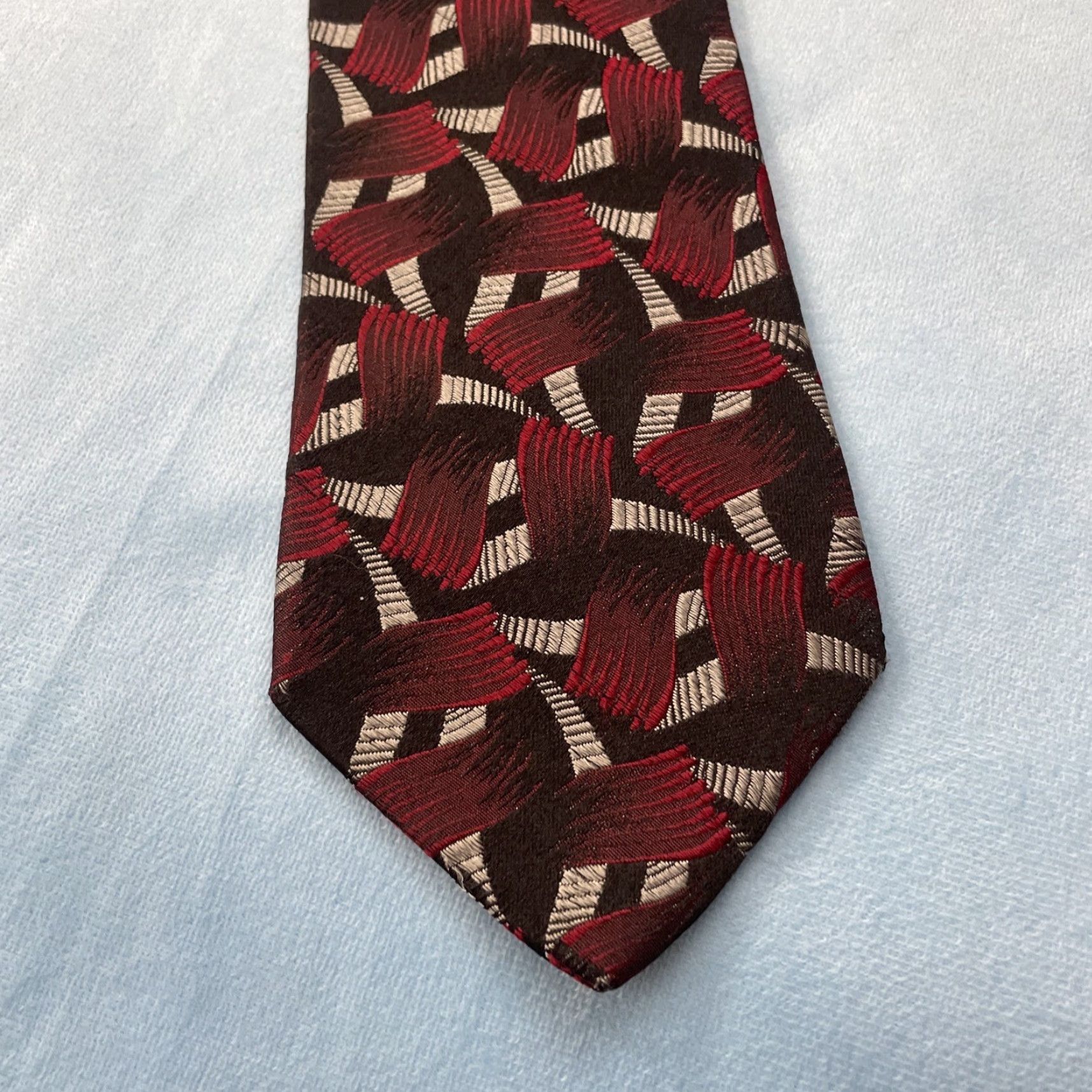 Vintage VINTAGE Carlo Palazzi Tie 100% Italian Silk Black Red Geometric Valentine Mens One Size 59" Adjustable Handmade Size ONE SIZE - 7 Thumbnail