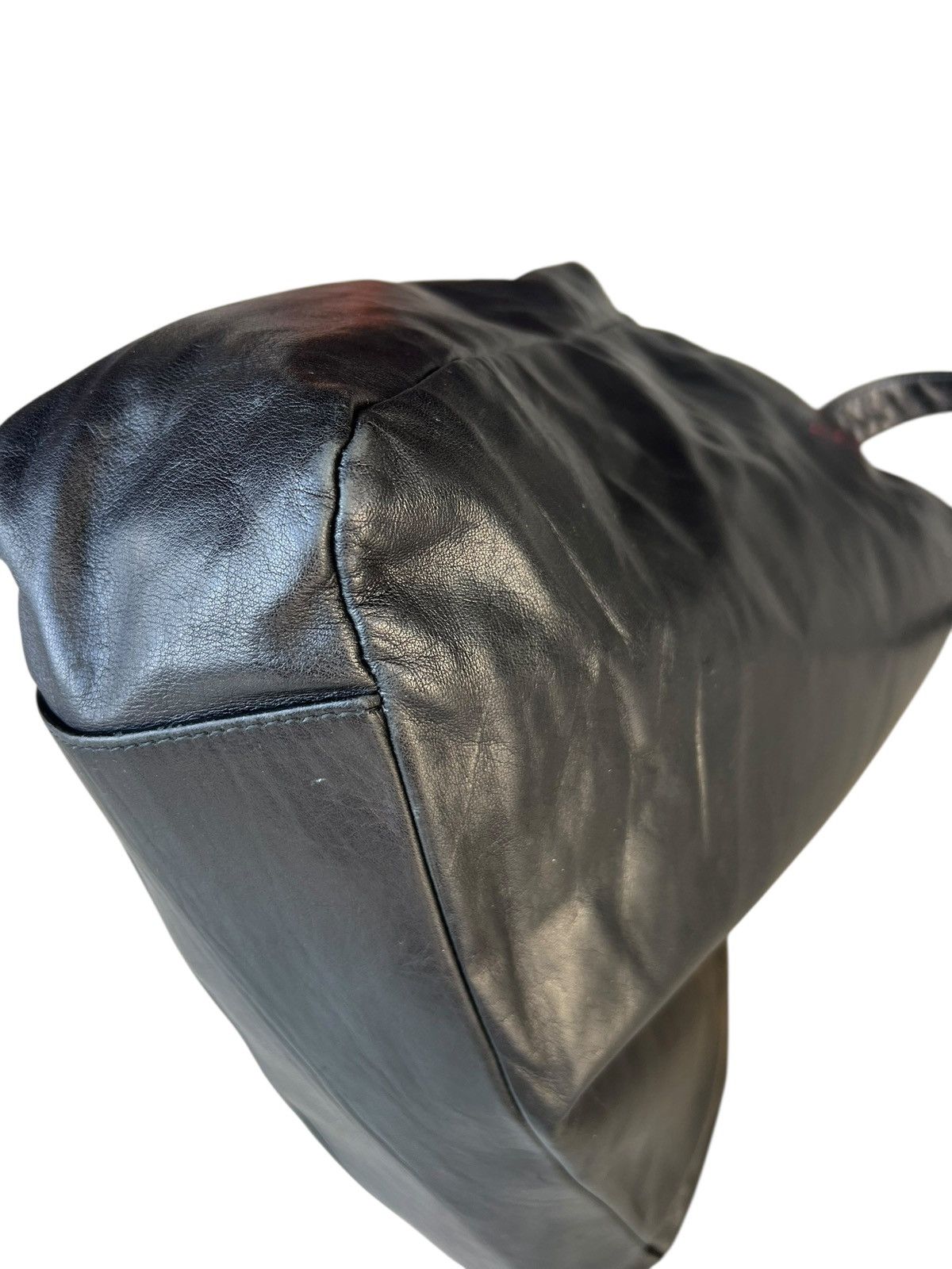 Leather B. Stuff Japan Patina Black Leather Tote Bag Size ONE SIZE - 13 Thumbnail