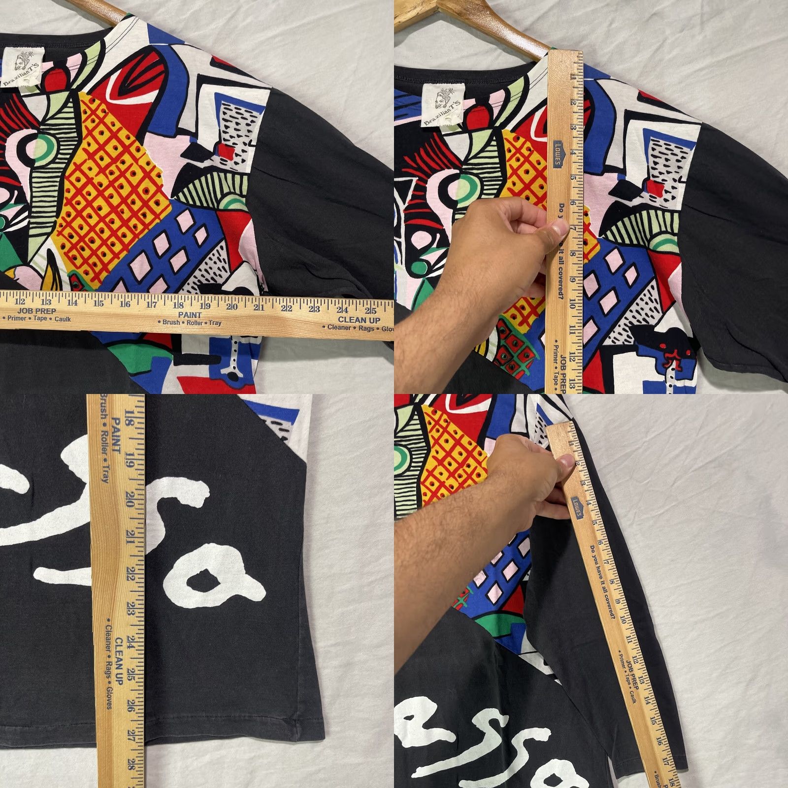 Vintage VINTAGE Pablo Picasso Shirt Mens XL Black Cotton Logo 3/4 Sleeve Brazilian T’s Modern Artwork Geometric Art History 90s? (adjusted) Size US XL / EU 56 / 4 - 9 Thumbnail