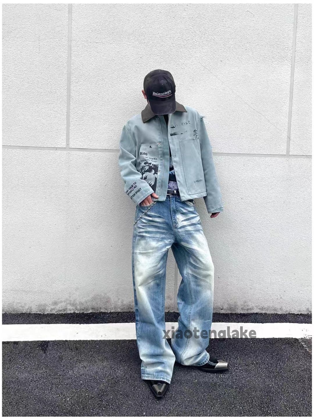 Jean Unisex washed faded cleanfit yuppie y2k baggy jeans Size US 28 / EU 44 - 8 Thumbnail