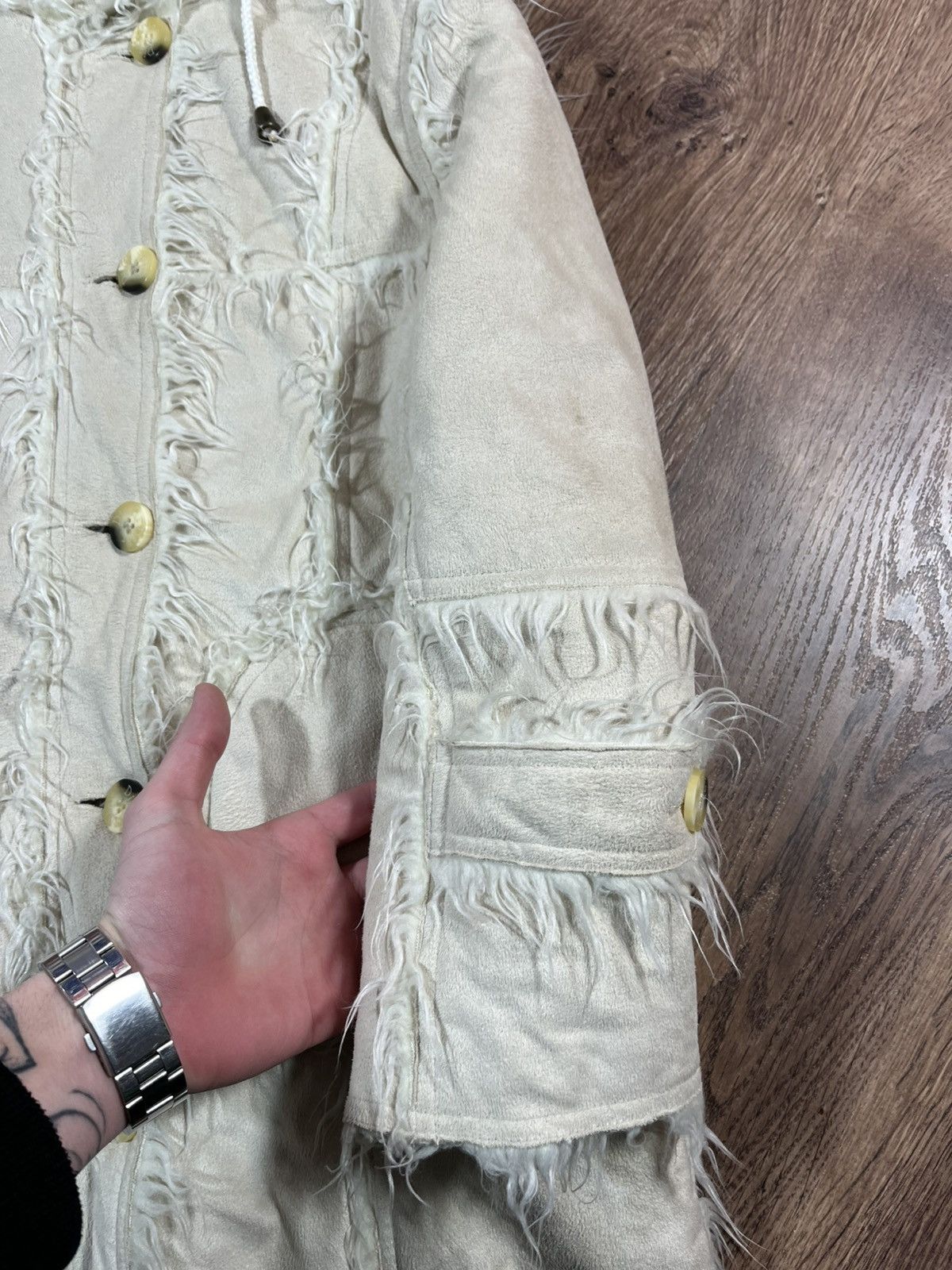 Dior Christian Dior Hooded Shearling Style Coat Off White M Size S / US 4 / IT 40 - 9 Thumbnail