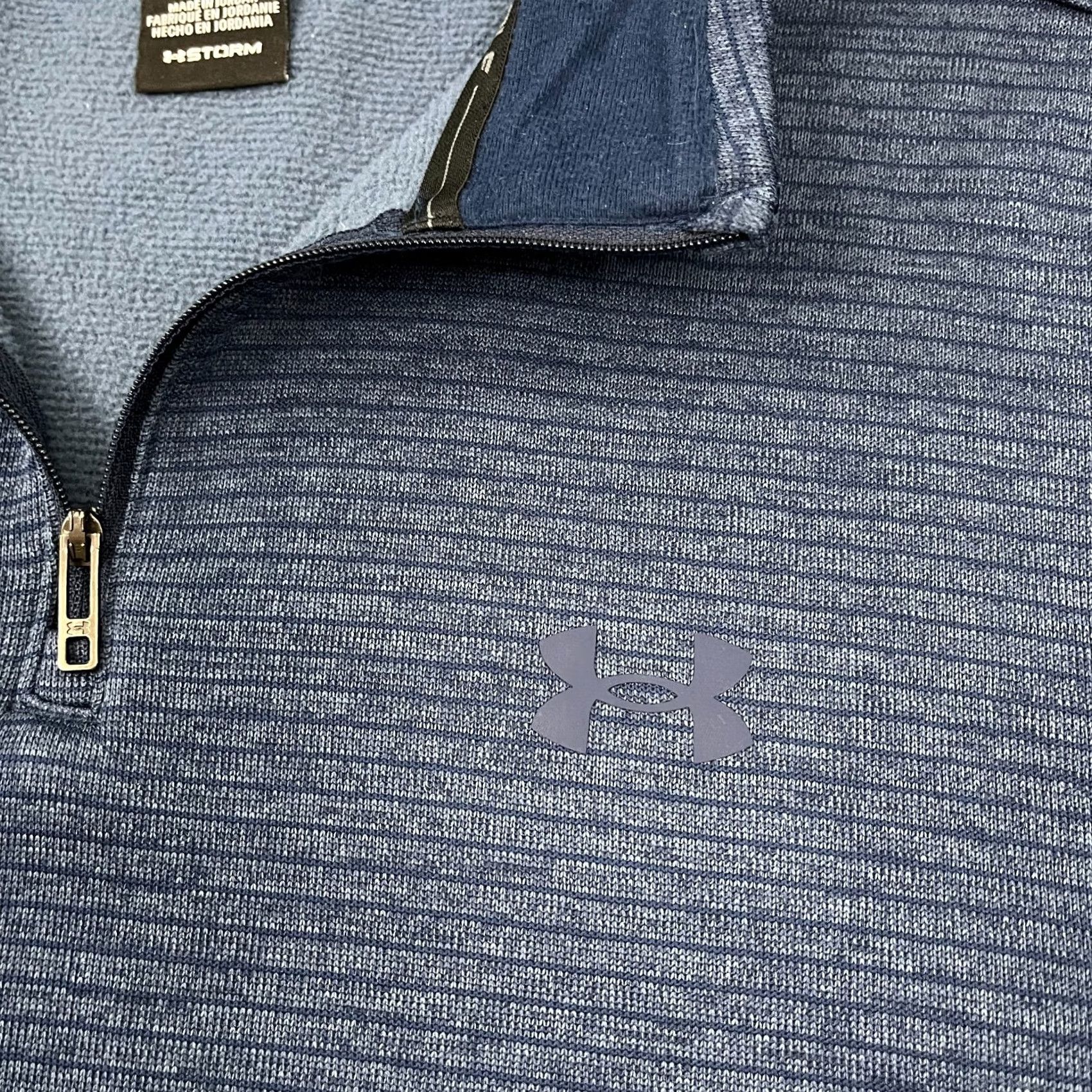 Under Armour Under Armour Storm Pullover Mens L Blue Quarter Zip Golf Performance Stretch L/S Jacket Size US L / EU 52-54 / 3 - 3 Thumbnail