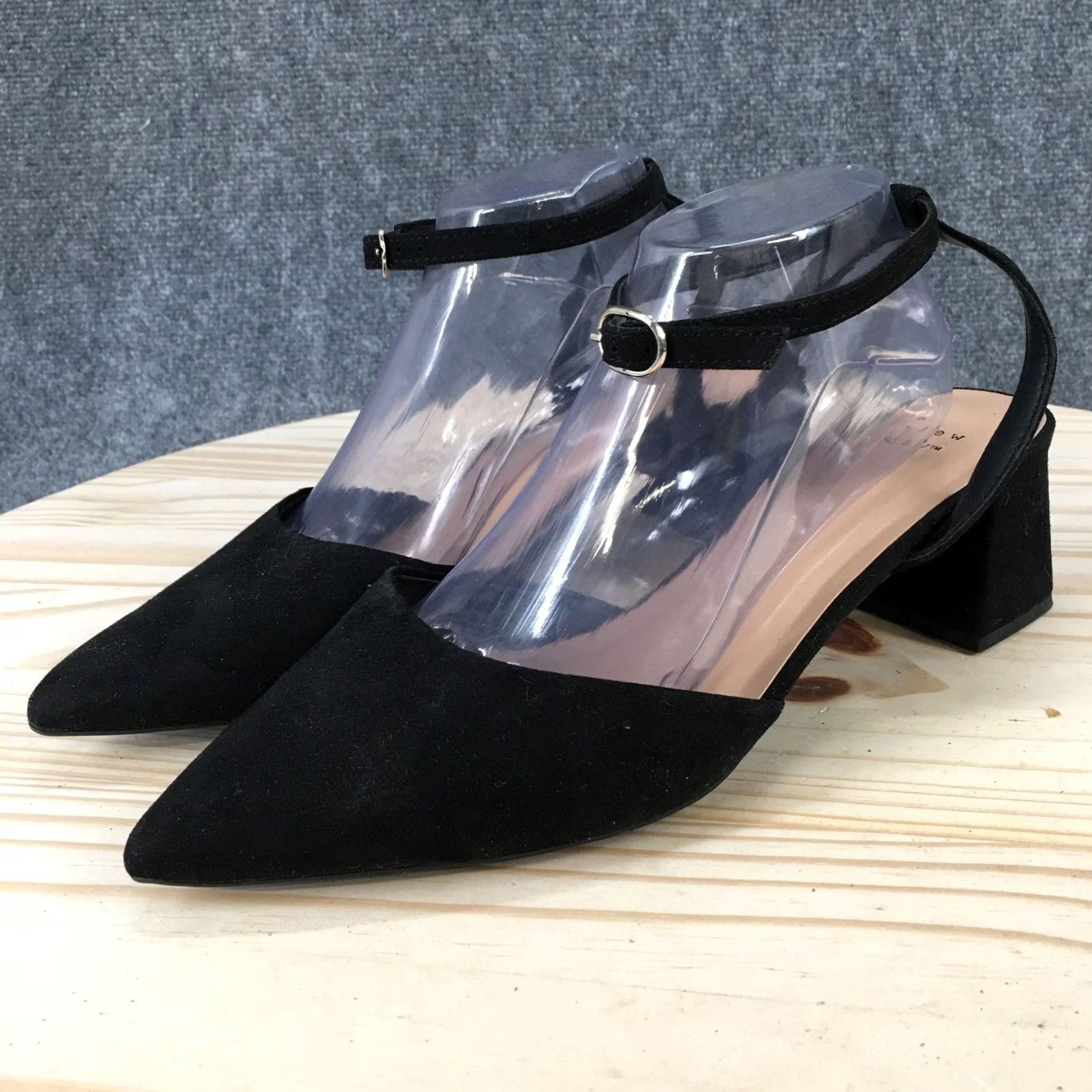 Vintage A New Day Sandals Womens 11 Block Heels Ankle Strap Pointed Pumps Black Casual Size US 11 / IT 41 - 3 Thumbnail