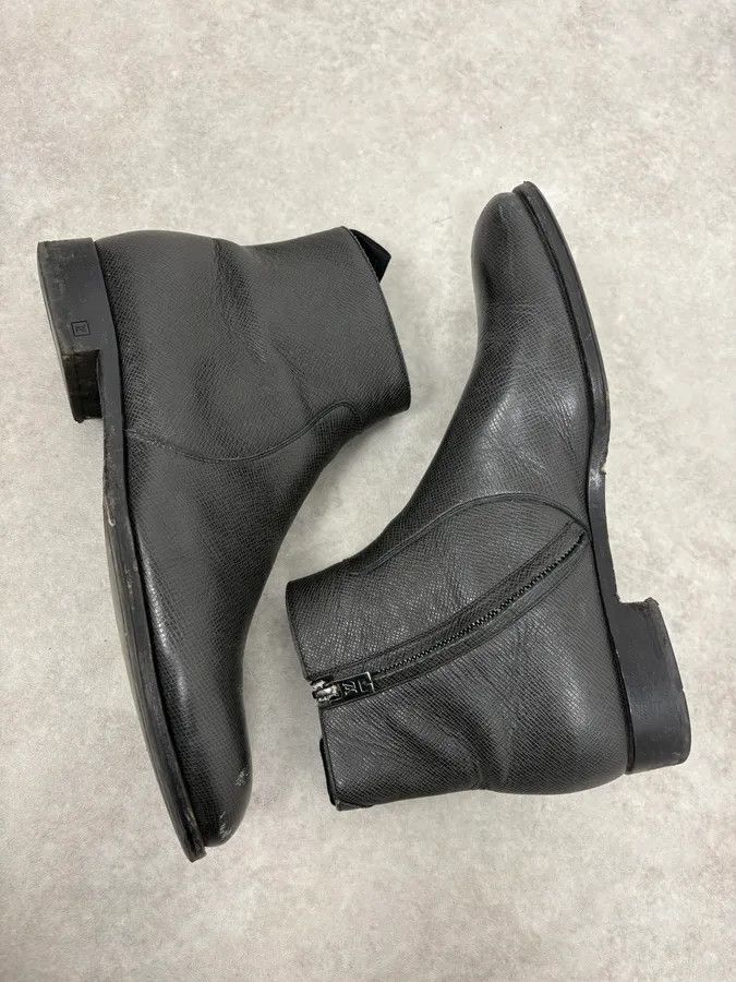 Louis Vuitton Louis Vuitton Black Faded Anthracite Leather Ankle Boots Size US 9 / EU 42 - 6 Thumbnail