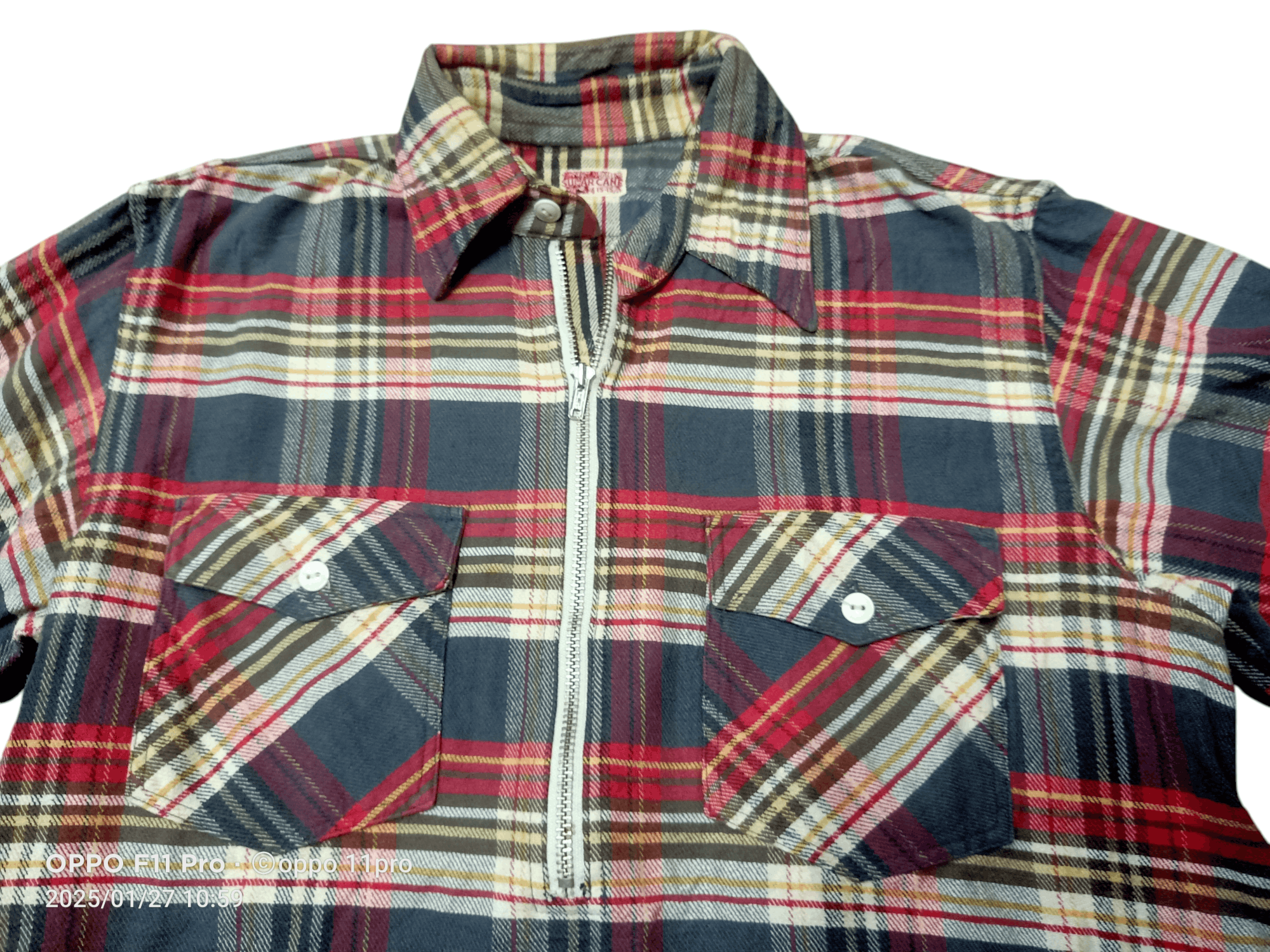 Japanese Brand × Sugar Cane × Vintage SugarCane Vintage Flanel HaflZipper Heavyduty Size US L / EU 52-54 / 3 - 10 Thumbnail