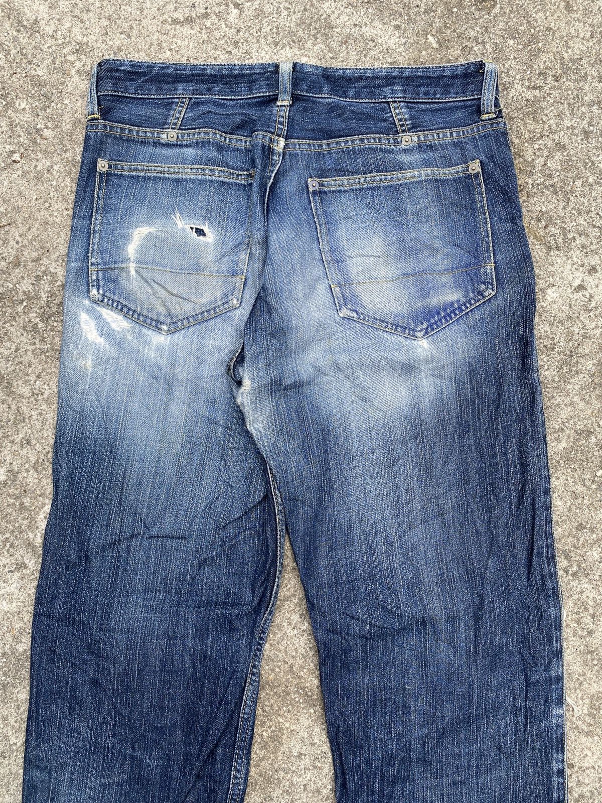 Issey Miyake × Japanese Brand Issey Miyake Blue Faded Patchwork Distressed Denim Size US 30 / EU 46 - 10 Thumbnail