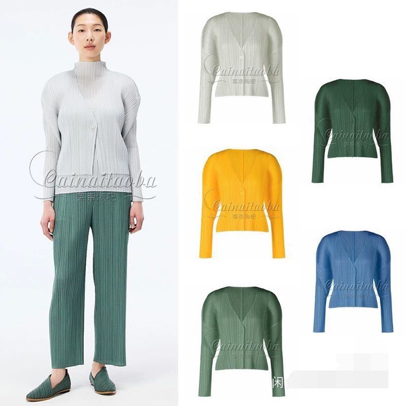 Issey Miyake Issey Miyake size:3 Green pleated cardigan Size S / US 4 / IT 40 - 7 Thumbnail